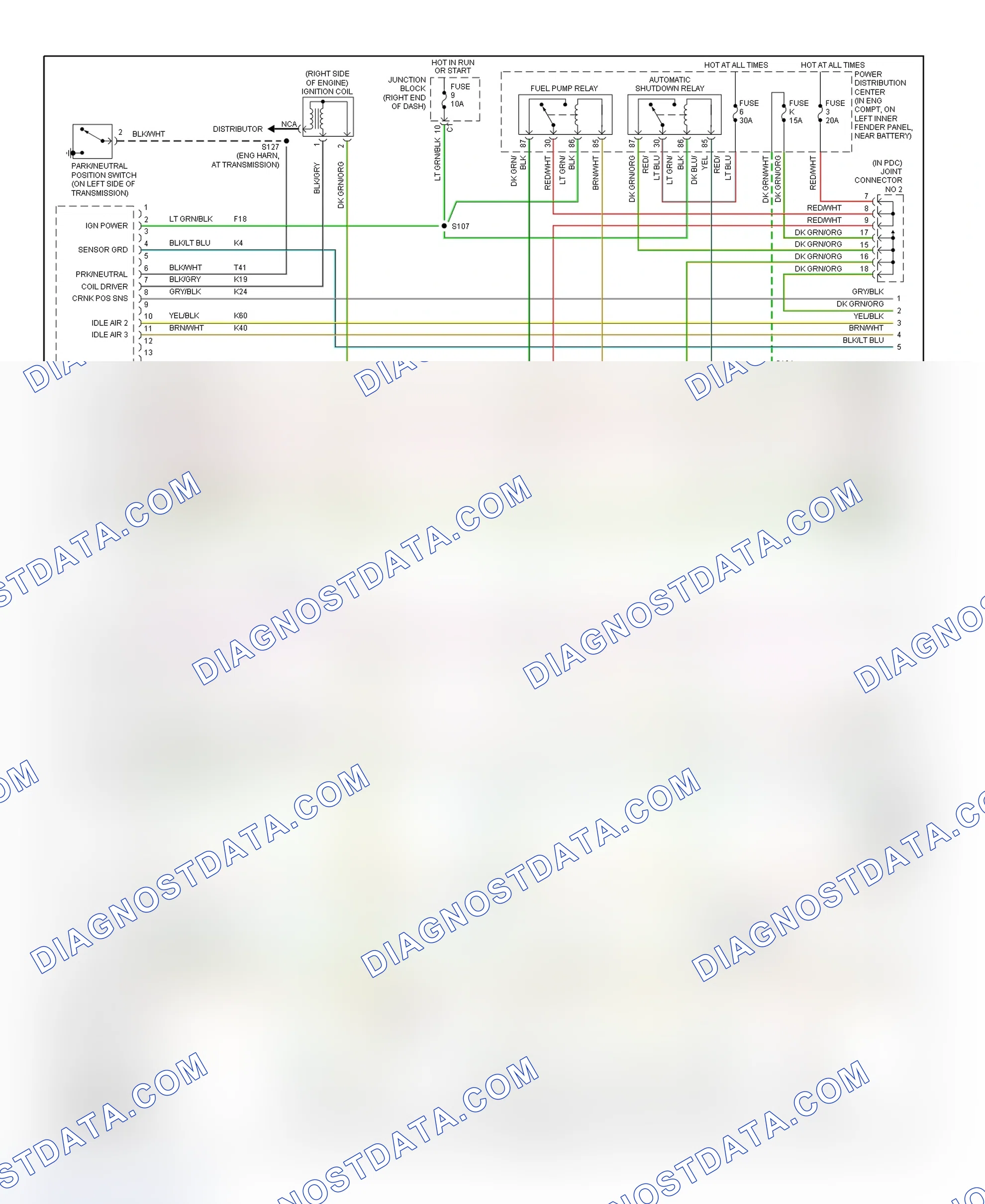 Scheme 43: PCM Wiring Diagram (Ram Pickup - 3.9L, 5.2L & 5.9L - 1 Of 3)