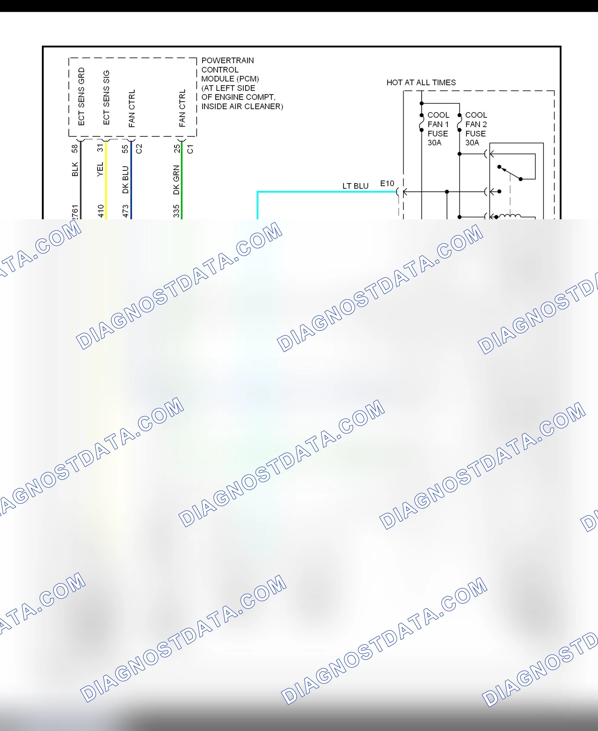 Scheme 21: Electric Cooling Fans Wiring Diagram (Seville)