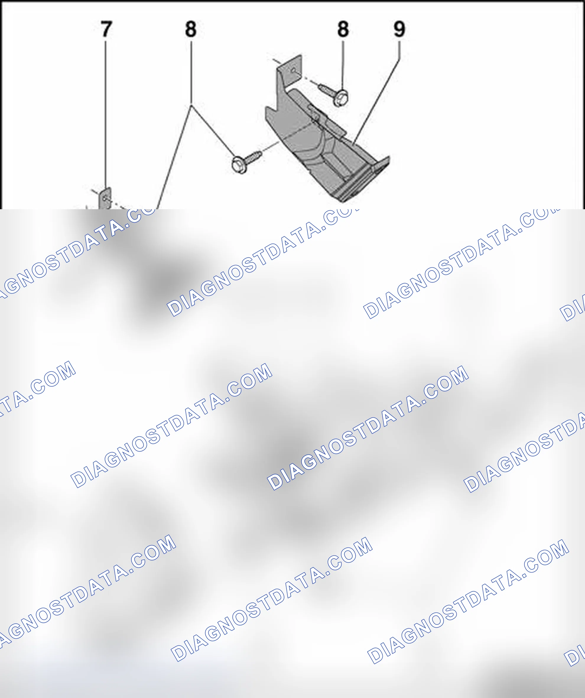 Scheme 47: Drivers storage compartment (vehicles with knee bolster), assembly overview