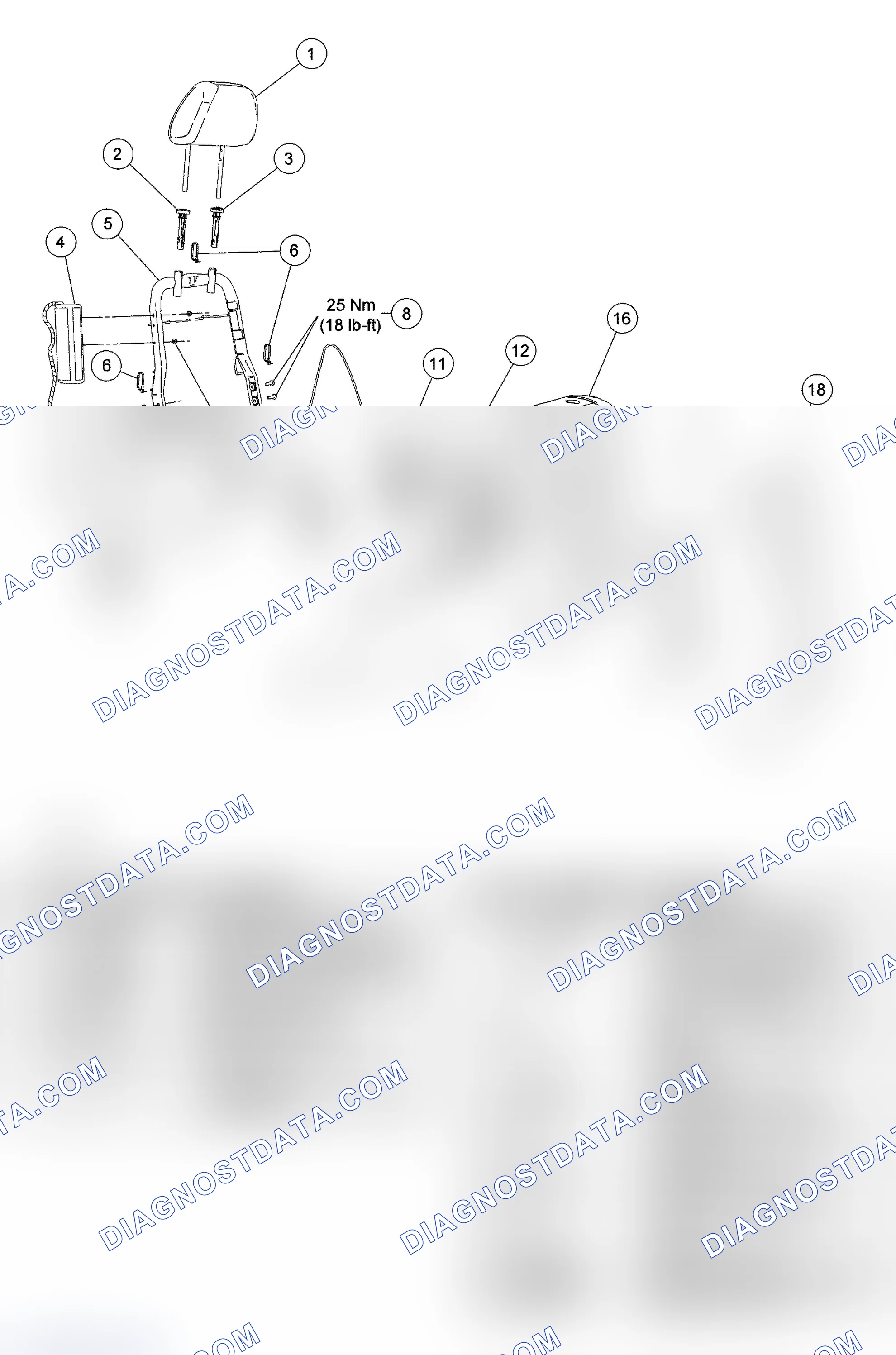 Scheme 118: Seat - Exploded View, Front