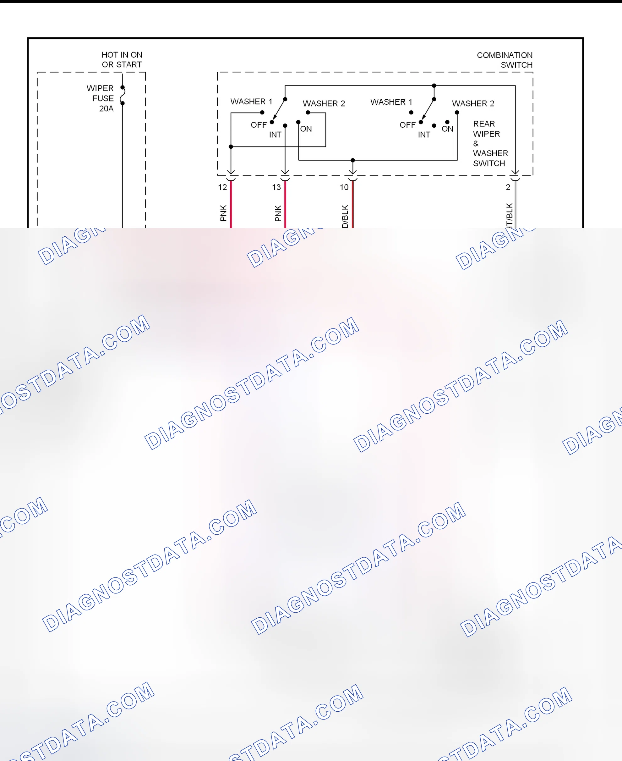 Scheme 22: Wiper/Washer System Wiring Diagram (RAV4 - Rear)