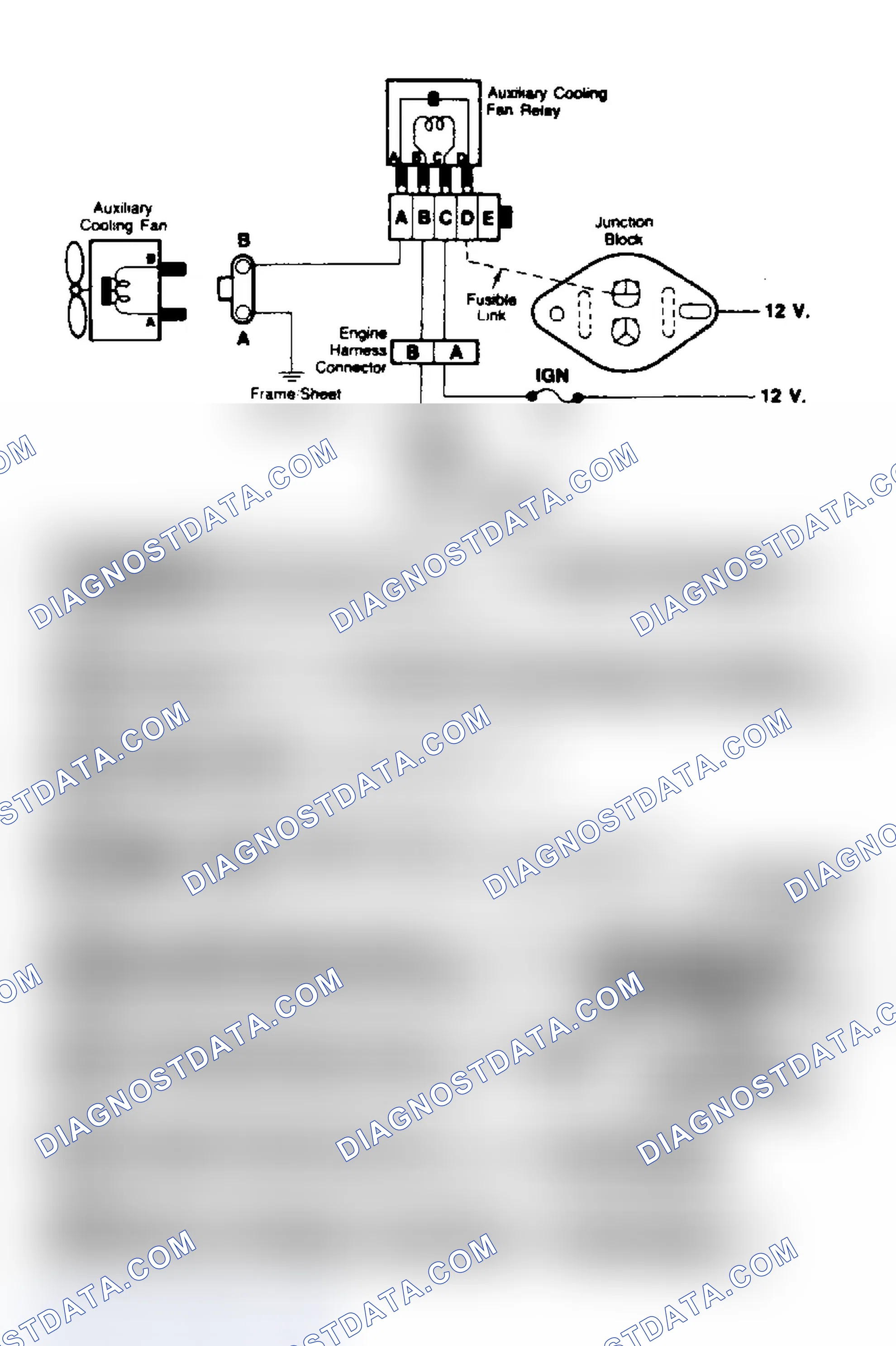 Scheme 52: Cooling Fan Circuit Schematic & Flow Chart (7.4L G, C & K Series With A/C)