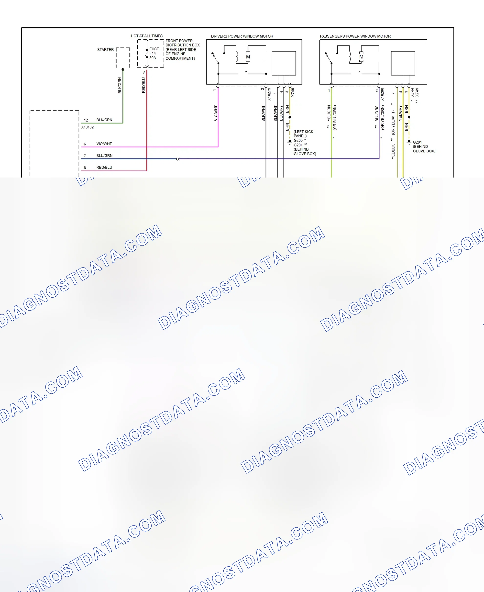 Scheme 6: Power Window Wiring Diagram (1997 318ti & Z3; 1998 Z3)