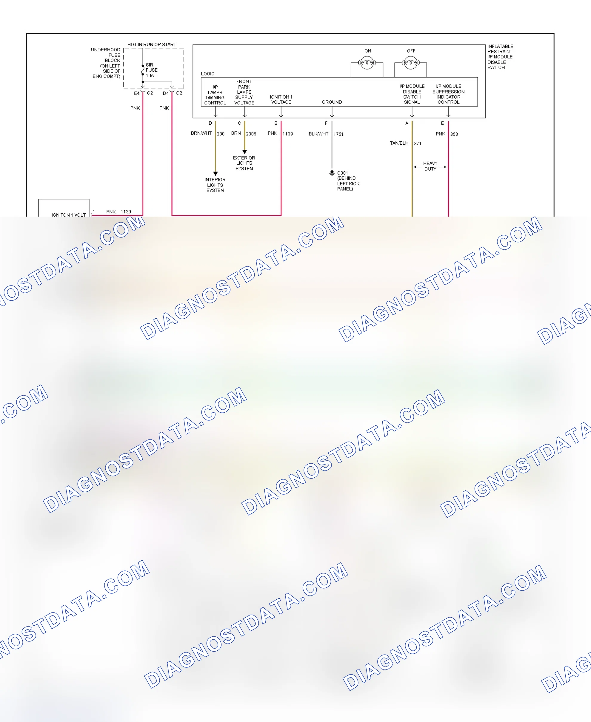 Scheme 102: Air Bag System Wiring Diagram (Express, Savana-1 Of 2)