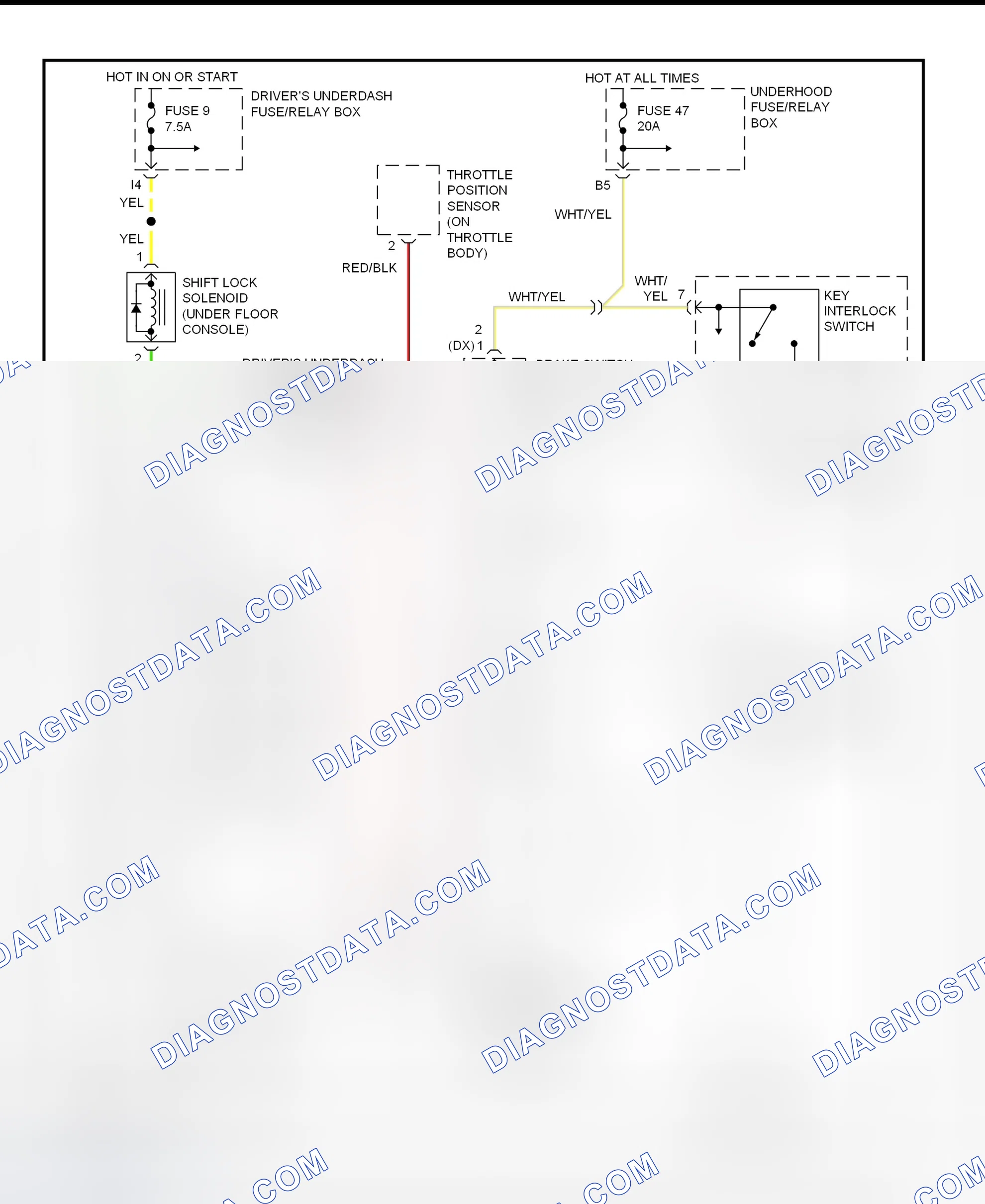 Scheme 129: Shift & Key Interlock System Wiring Schematic (1998 Honda Accord)