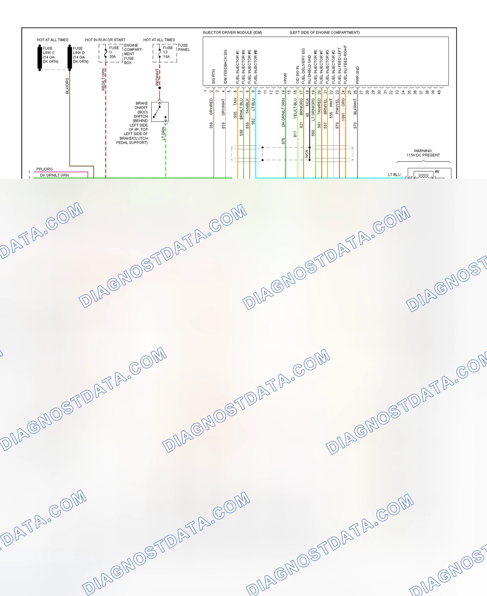 Scheme 336: 1995 Pickup 7.3L Turbo Diesel PCM Wiring Diagram (3 Of 3)