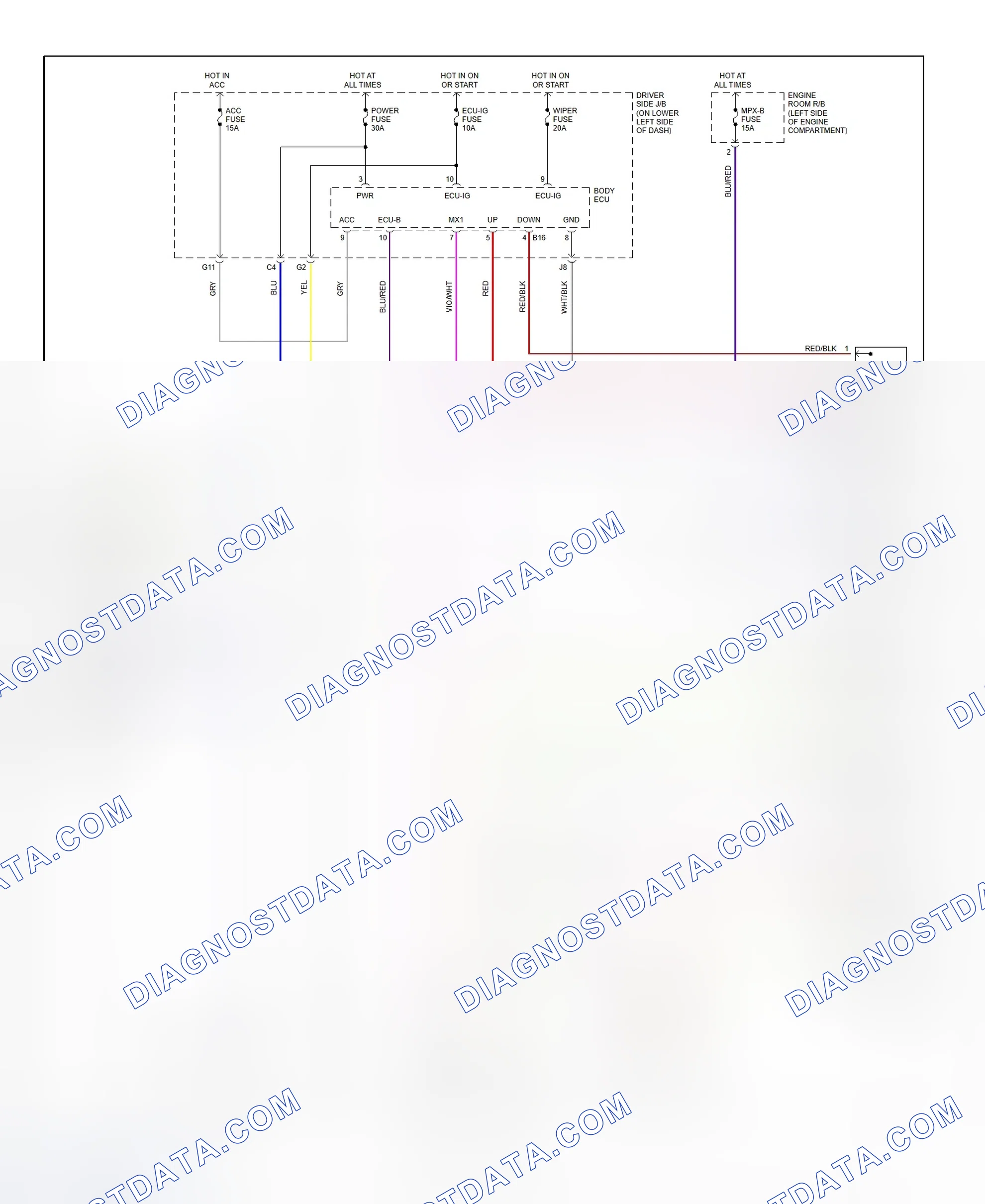 Scheme 11: Tailgate Power Window System Wiring Diagram (4Runner)