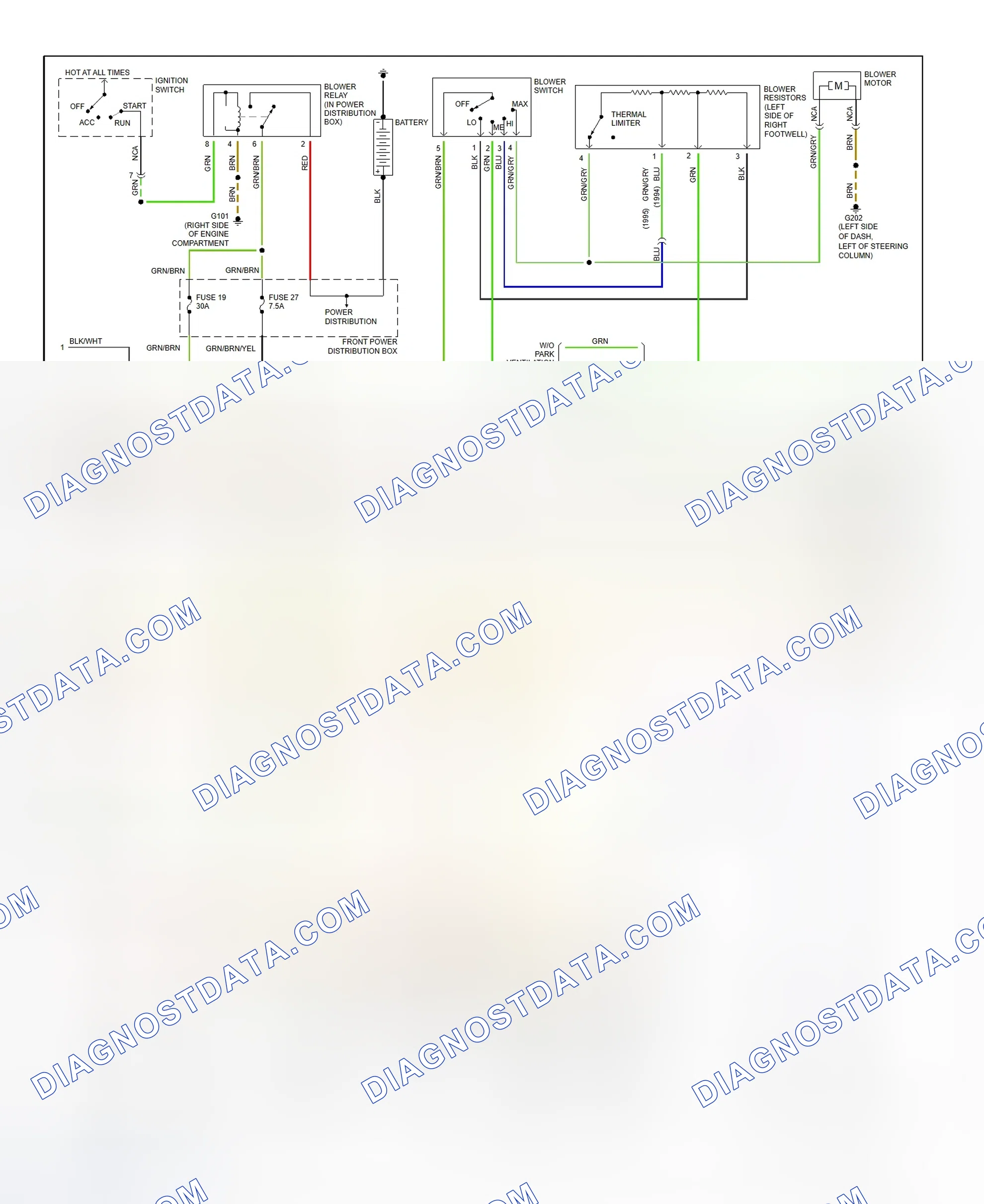 Scheme 5: 1994-95 Automatic A/C-Heater System Wiring Diagram (2 Of 3)