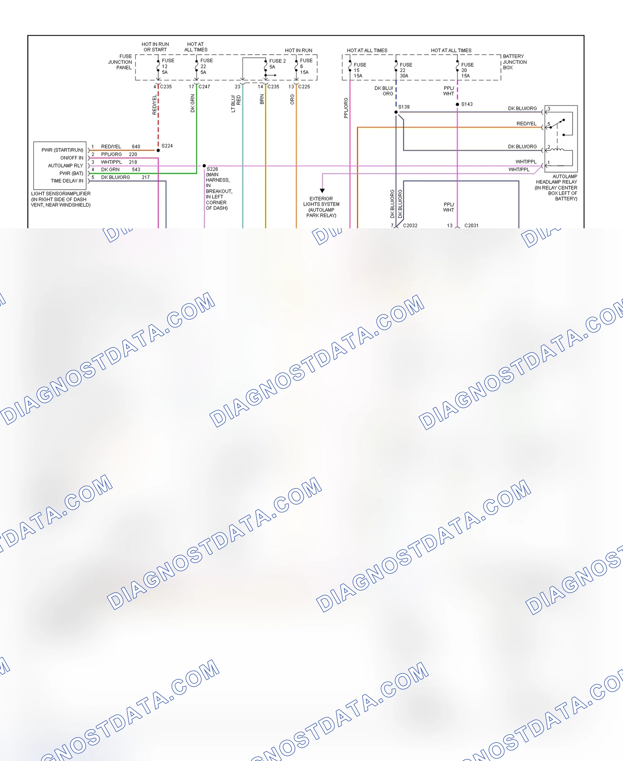 Scheme 31: Daytime Running Lights Wiring Diagram (Sable & Taurus - With DRL - Autolamps Circuit)