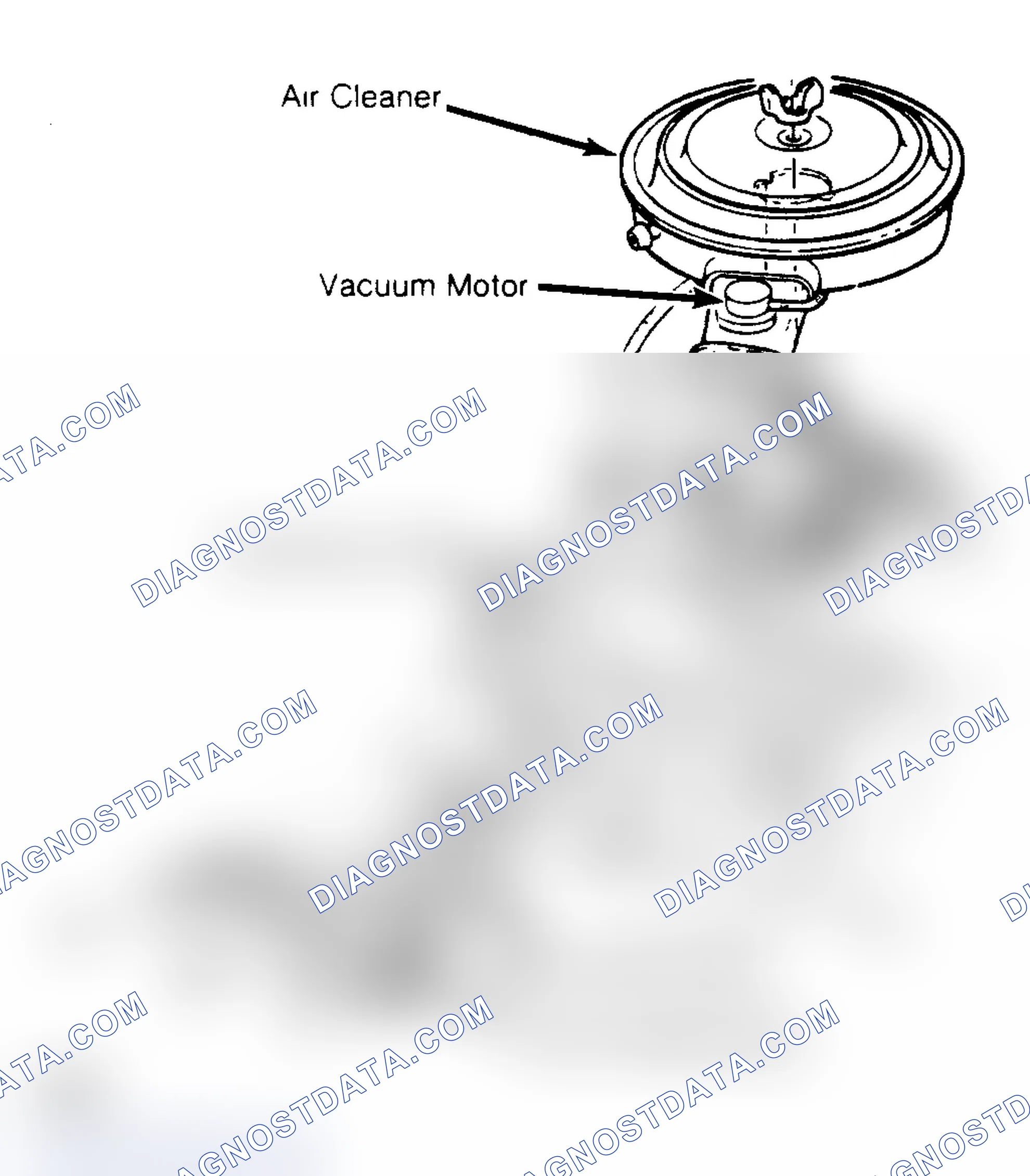 Scheme 63: Air Cleaner Assembly (V8) All Light Duty Emission vehicles use preheated air to warm carburetor.