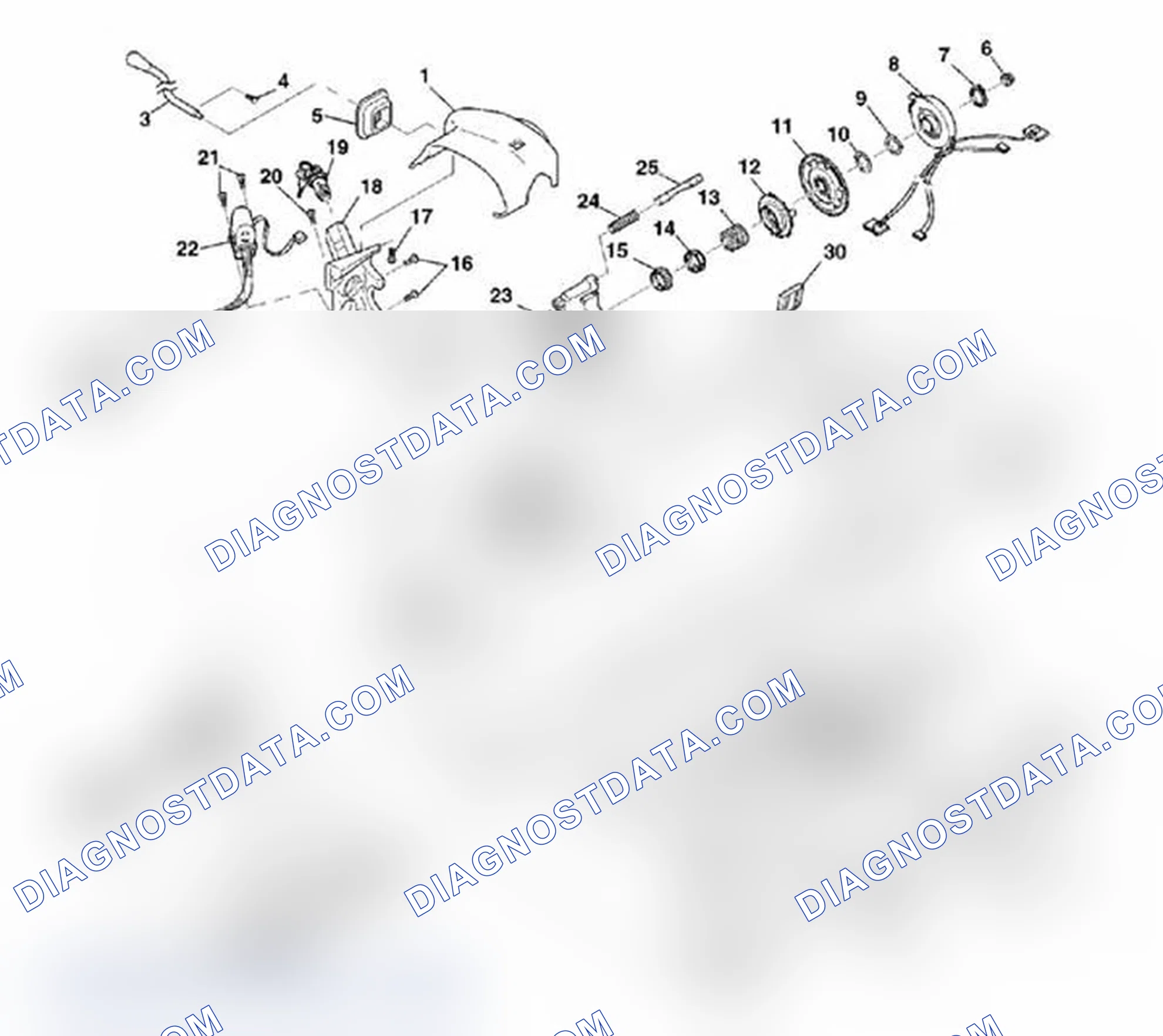 Scheme 3: Steering Column Disassembled View (Column Shift)