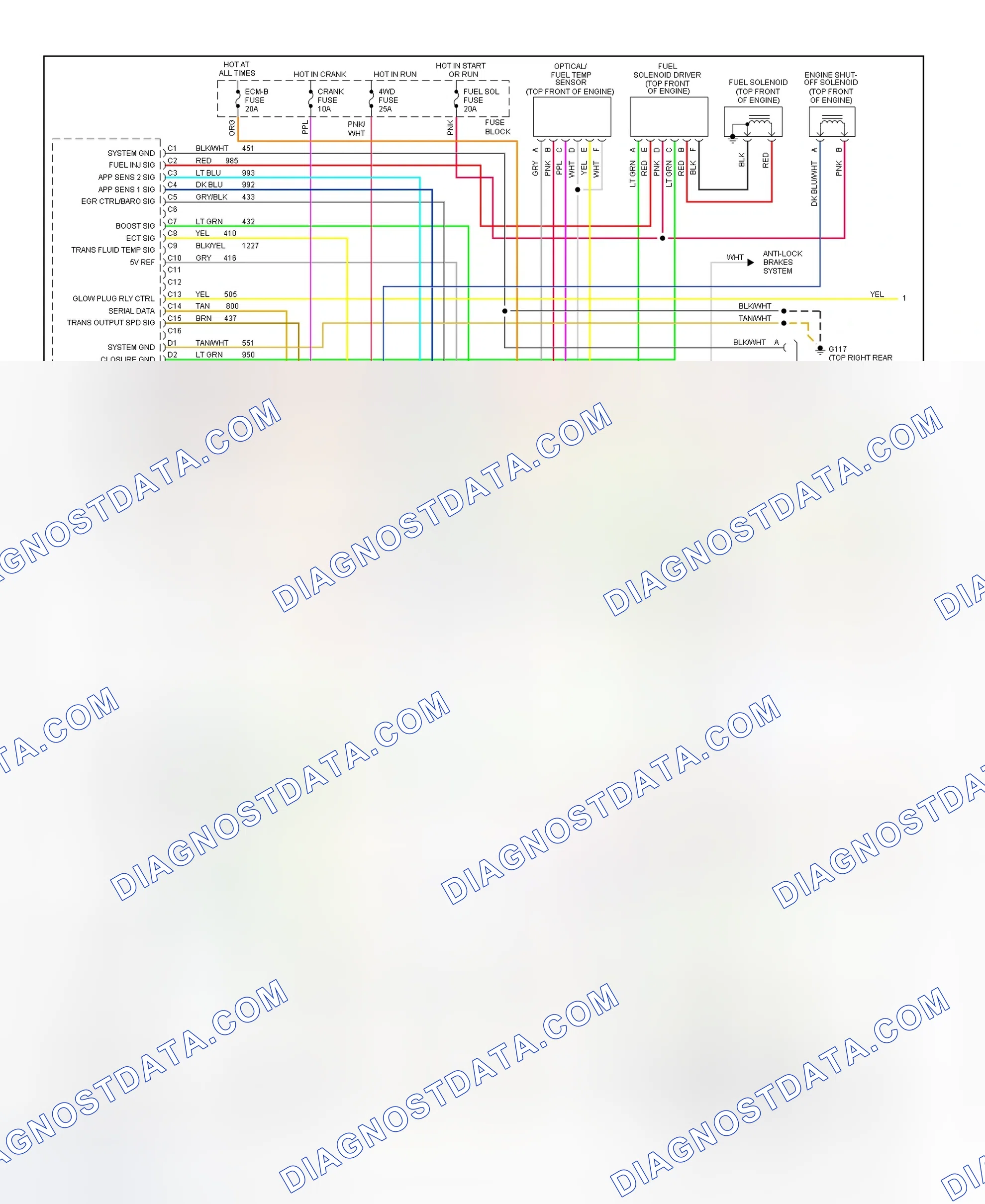 Scheme 229: Wiring Diagram ("C" & "K" Series Pickup, & Sierra - Diesel VIN F & P With M/T - 1 Of 2)