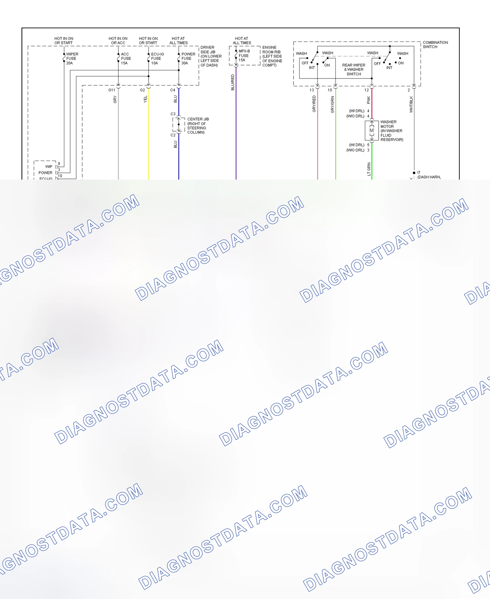 Scheme 29: Wiper/Washer System Wiring Diagram (4Runner - Rear)
