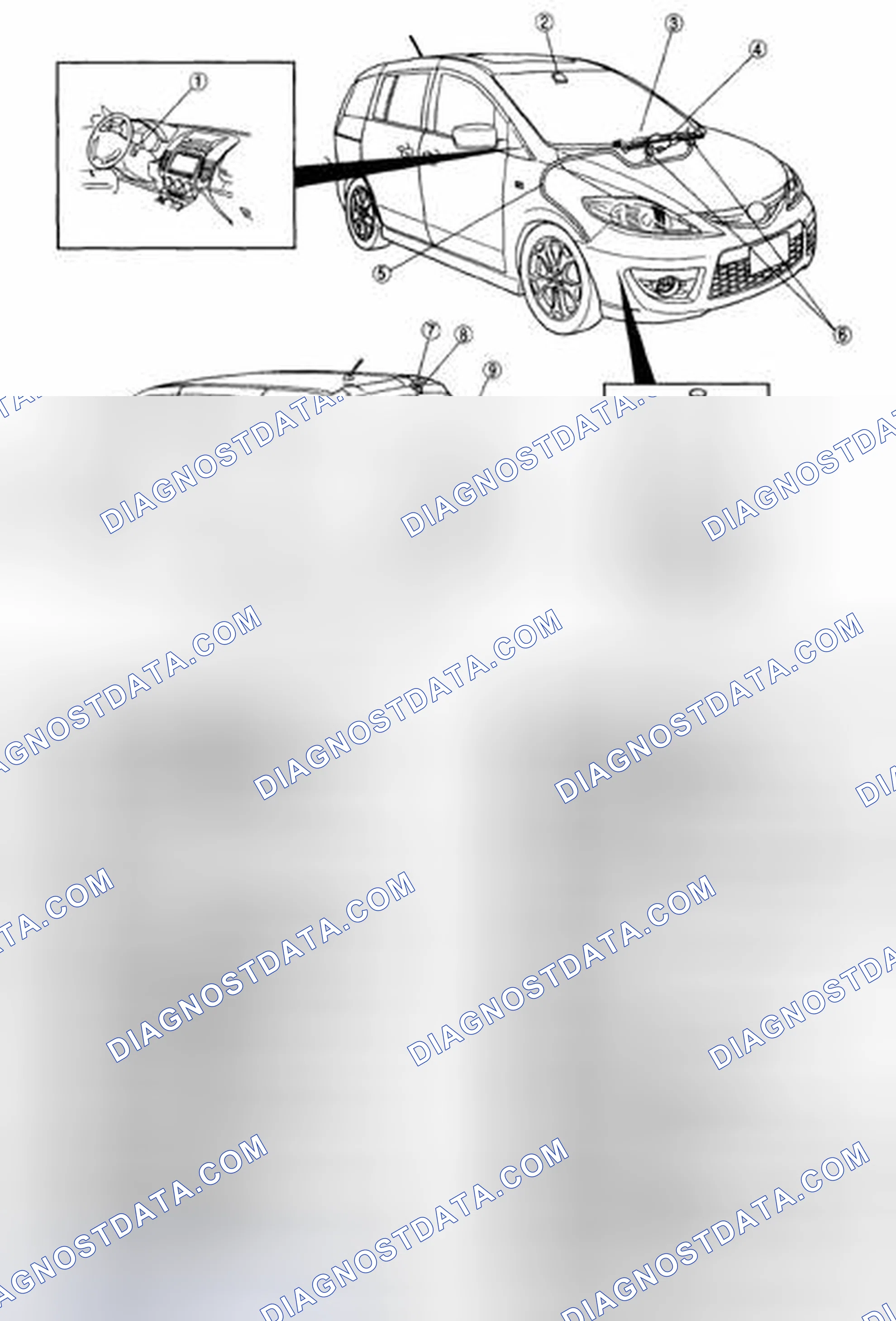Scheme 1: WIPER/WASHER SYSTEM LOCATION INDEX