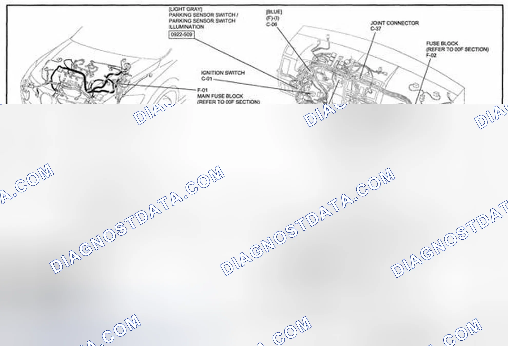 Scheme 361: Parking Sensor System Wiring Diagram - 0922-5a (2 Of 2)