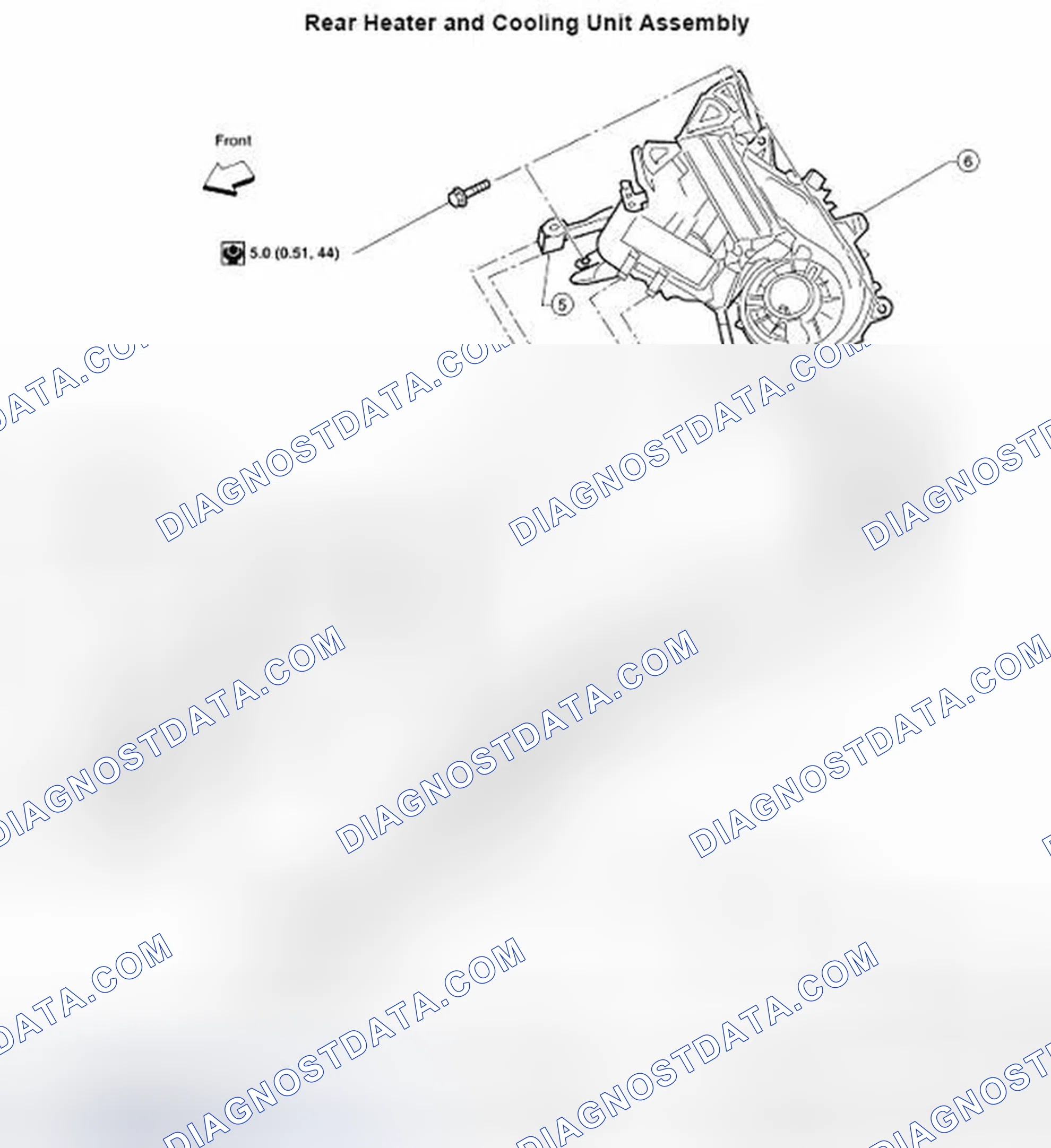 Scheme 82: Identifying Rear Heater And Cooling Unit Assembly Components With Torque Specification