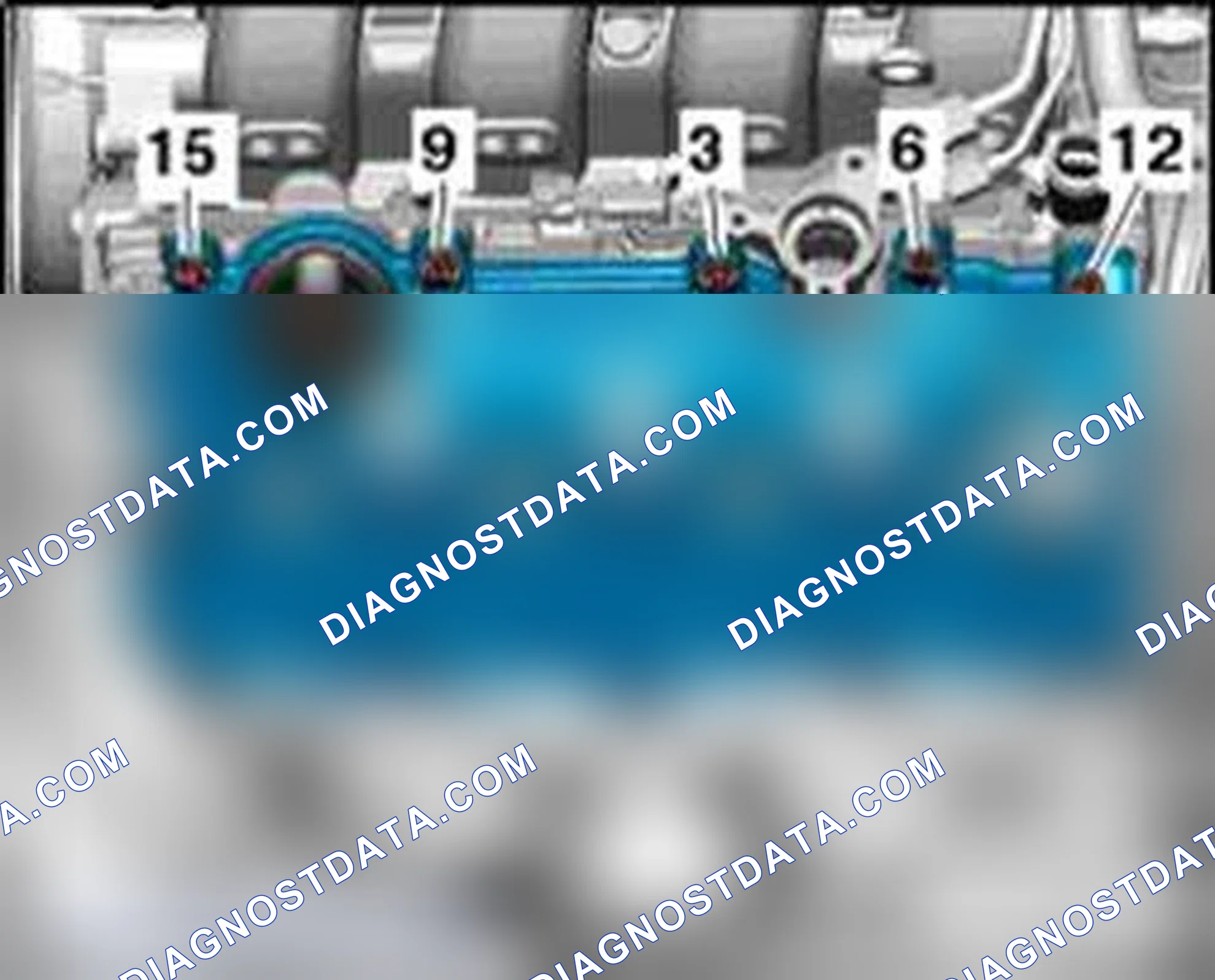 Scheme 161: Left cylinder head cover tightening sequence