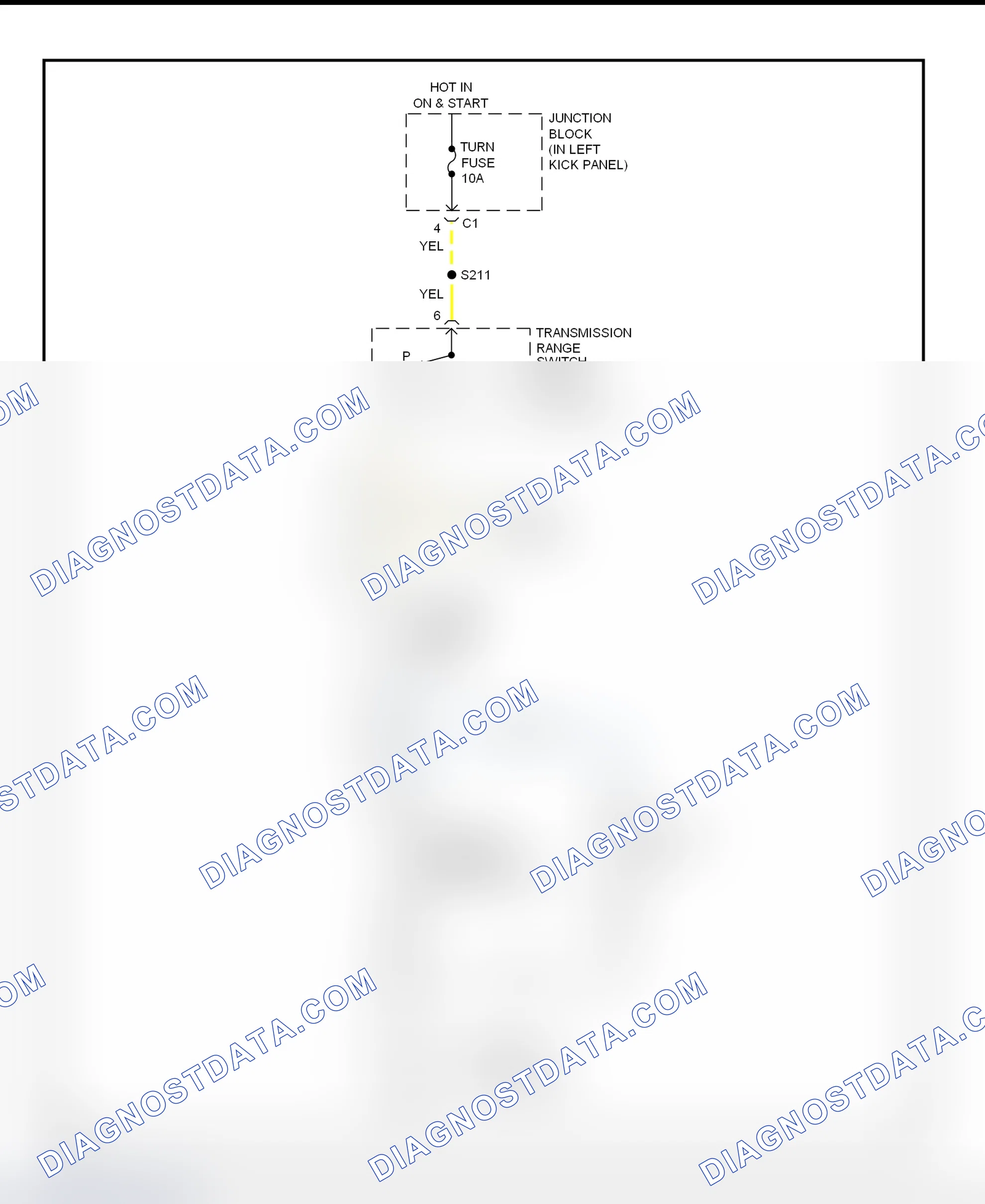 Scheme 10: Shift Interlock System Wiring Diagram (2001 Tracker - Without Cruise Control)