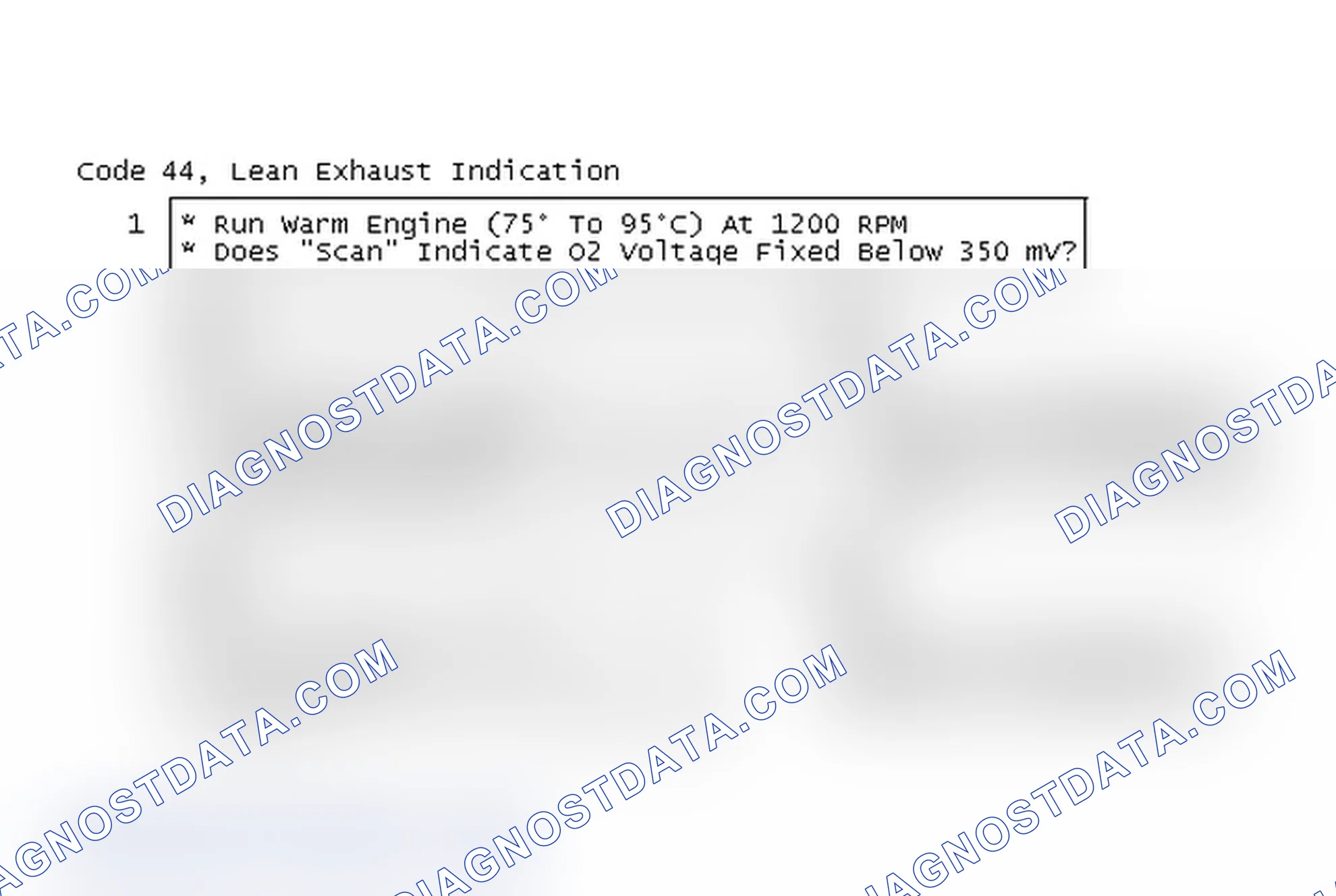 Scheme 76: Code 44, Lean Exhaust Indication