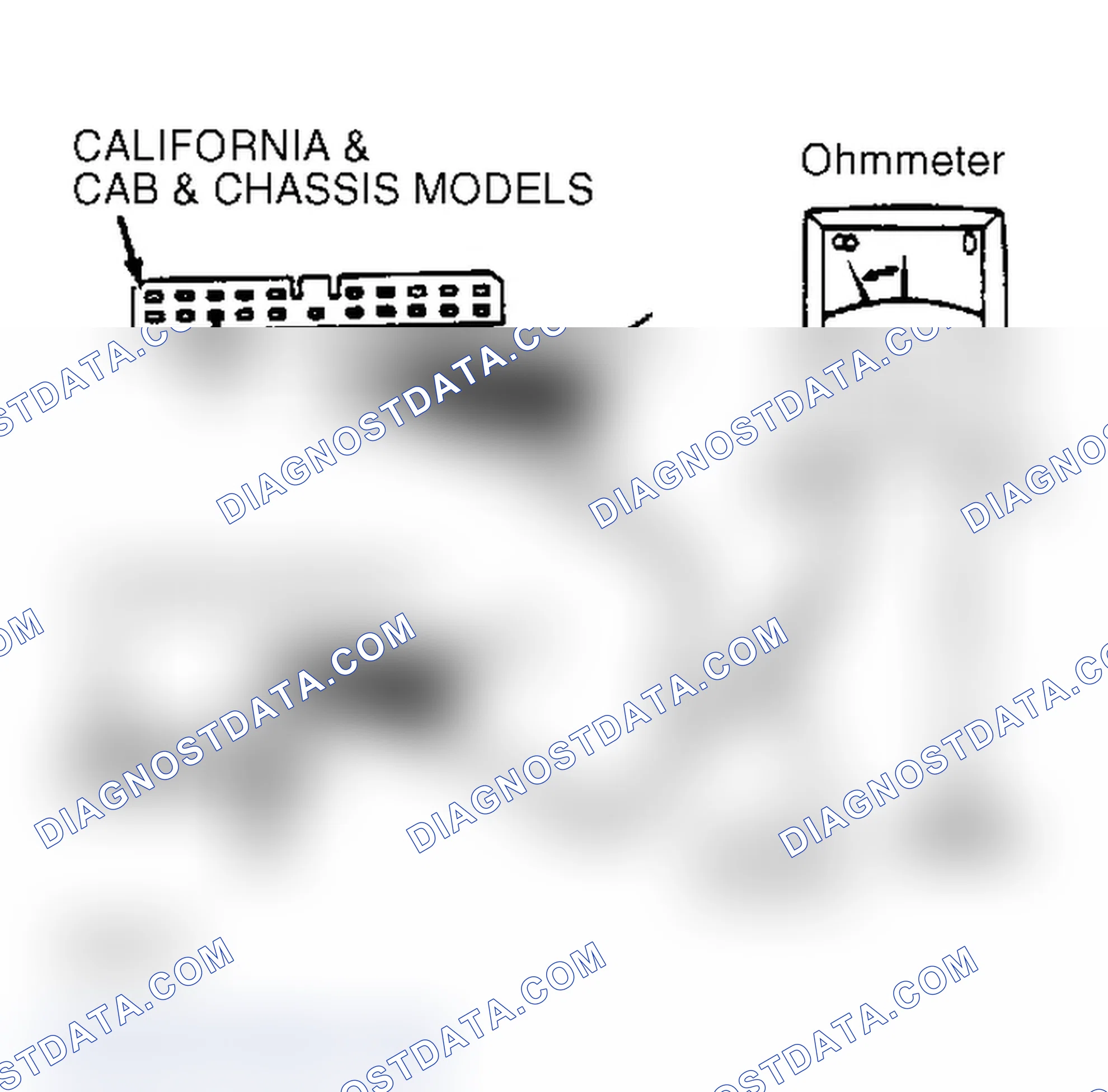 Scheme 12: Testing Speed Sensor (Carbureted Pickup & 4Runner) Insert positive lead into rear of connector.