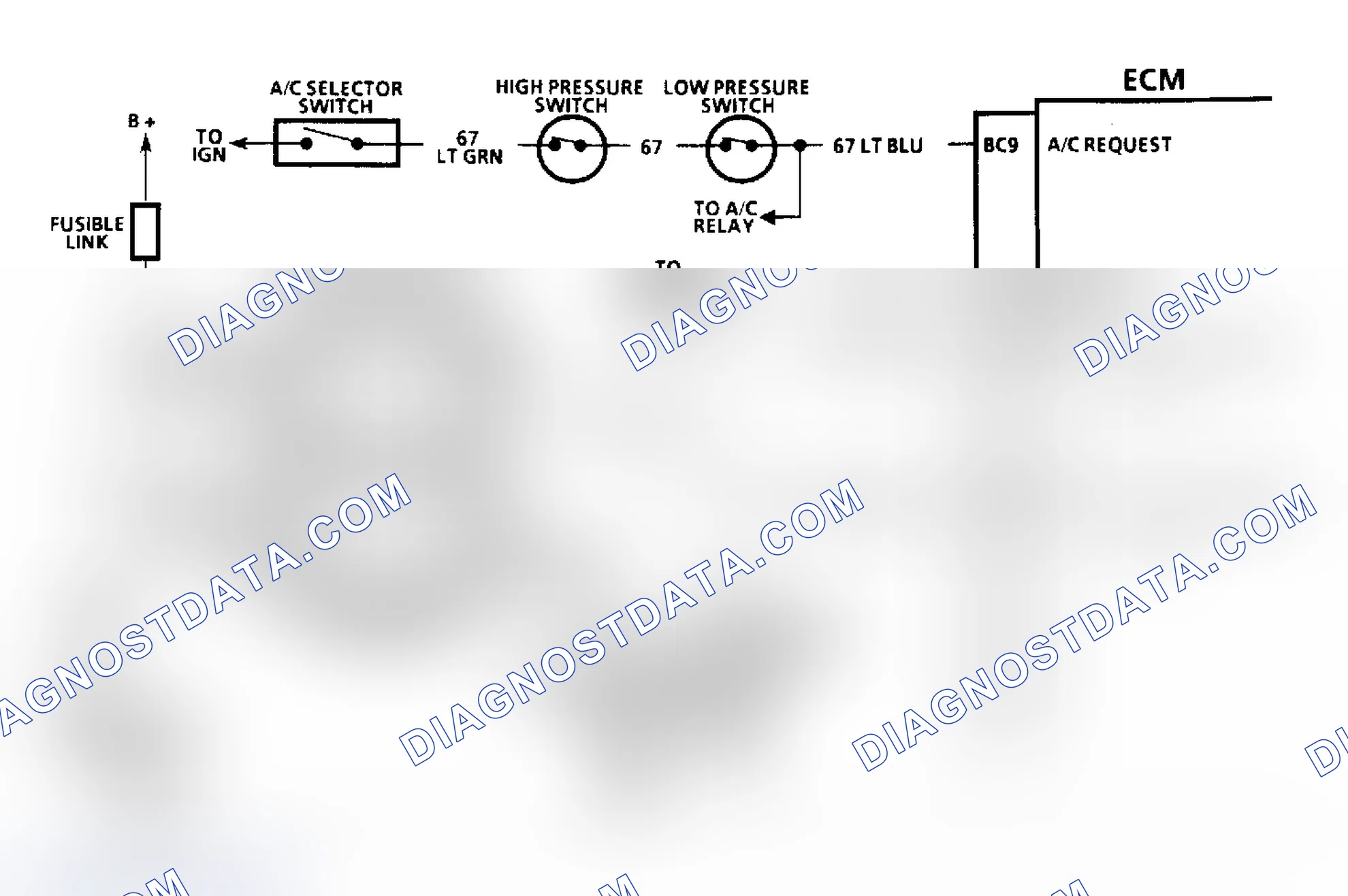 Scheme 291: Chart C12B, Schematic, No Cooling Fan(s) (3.3L "A" Body)