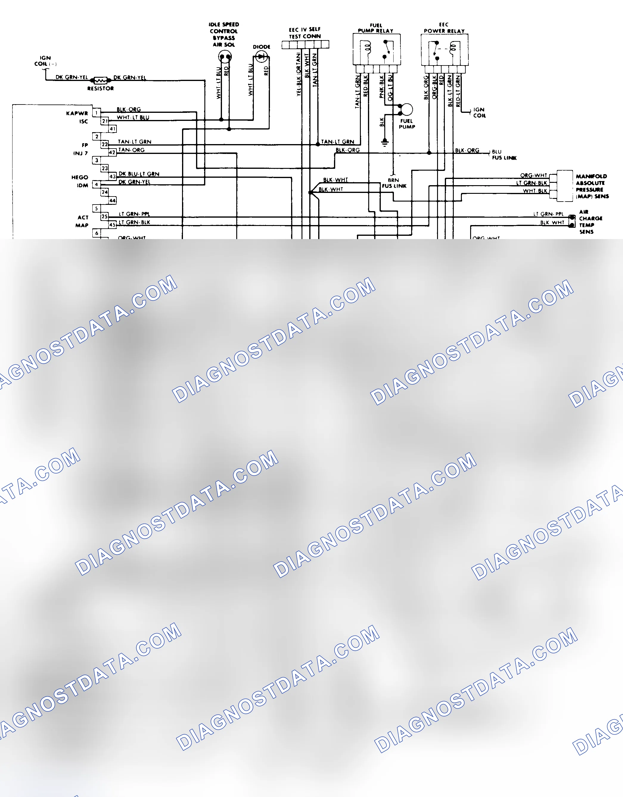 Scheme 20: 5.0L SEFI & MA SEFI EEC-IV Wiring Diagram (Mustang)