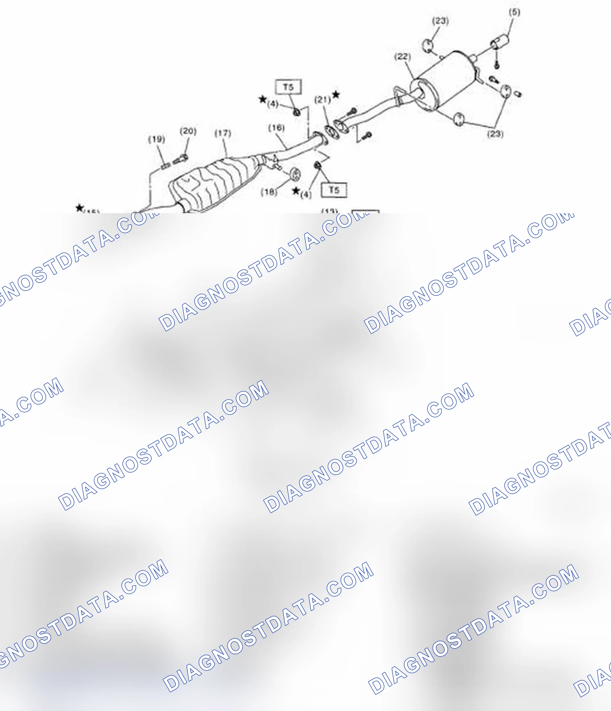 Scheme 15: CENTER AND REAR EXHAUST PIPE, AND MUFFLER
