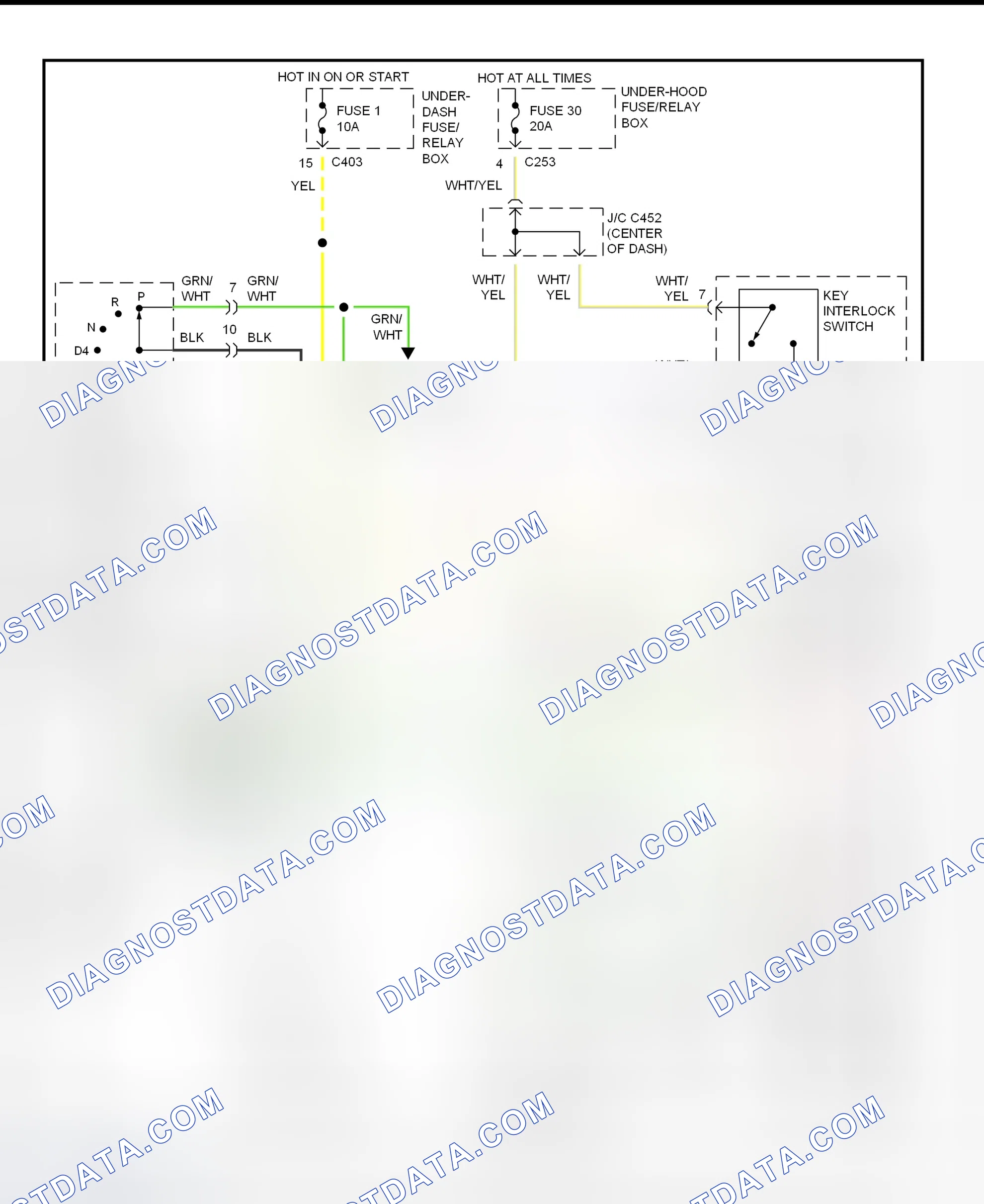 Scheme 60: Shift & Key Interlock System Wiring Schematic (1997 Honda Accord - 2.7L)