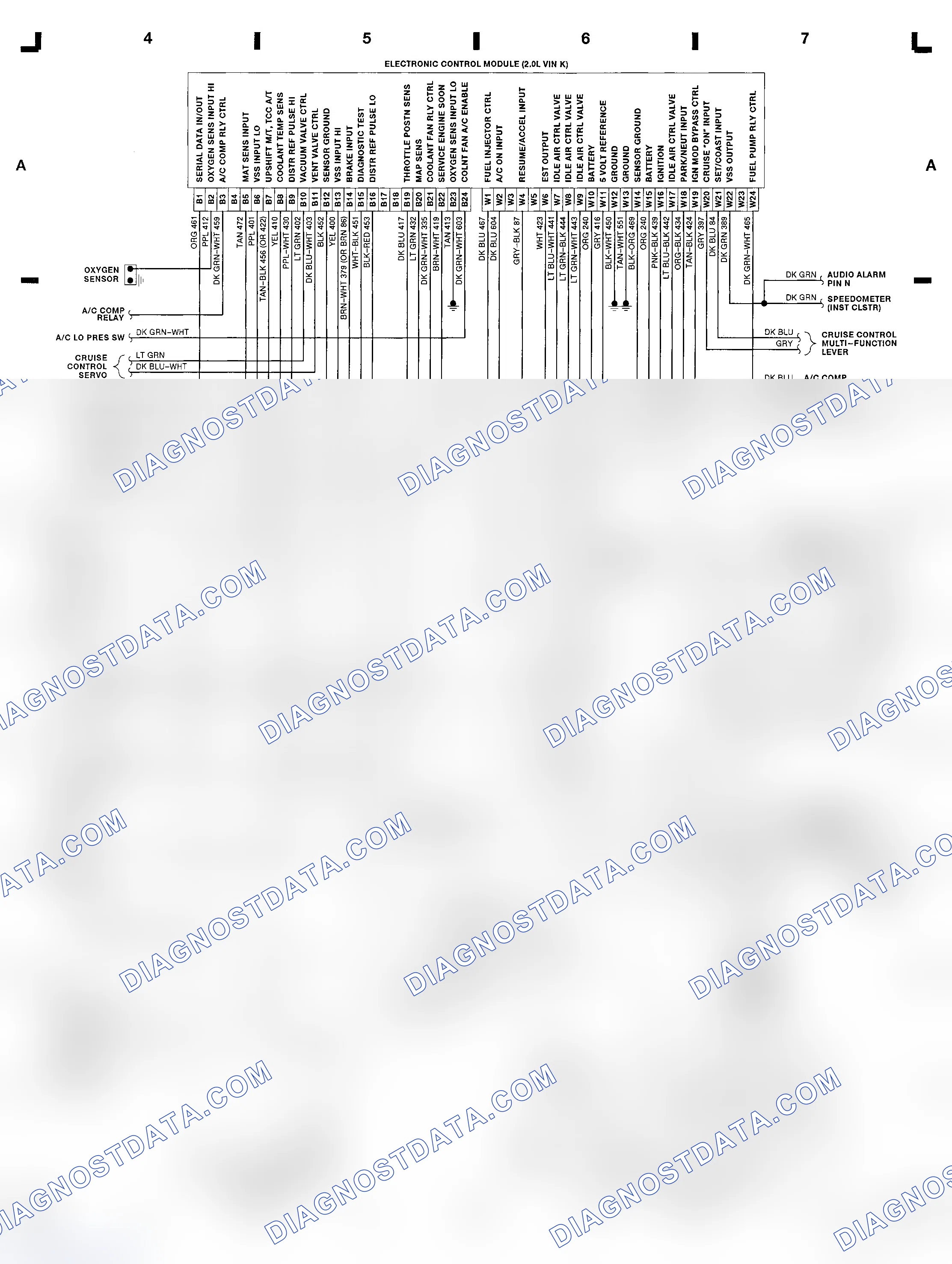 Scheme 1: 2.0L (VIN K) ECM Wiring Diagram (Sunbird)