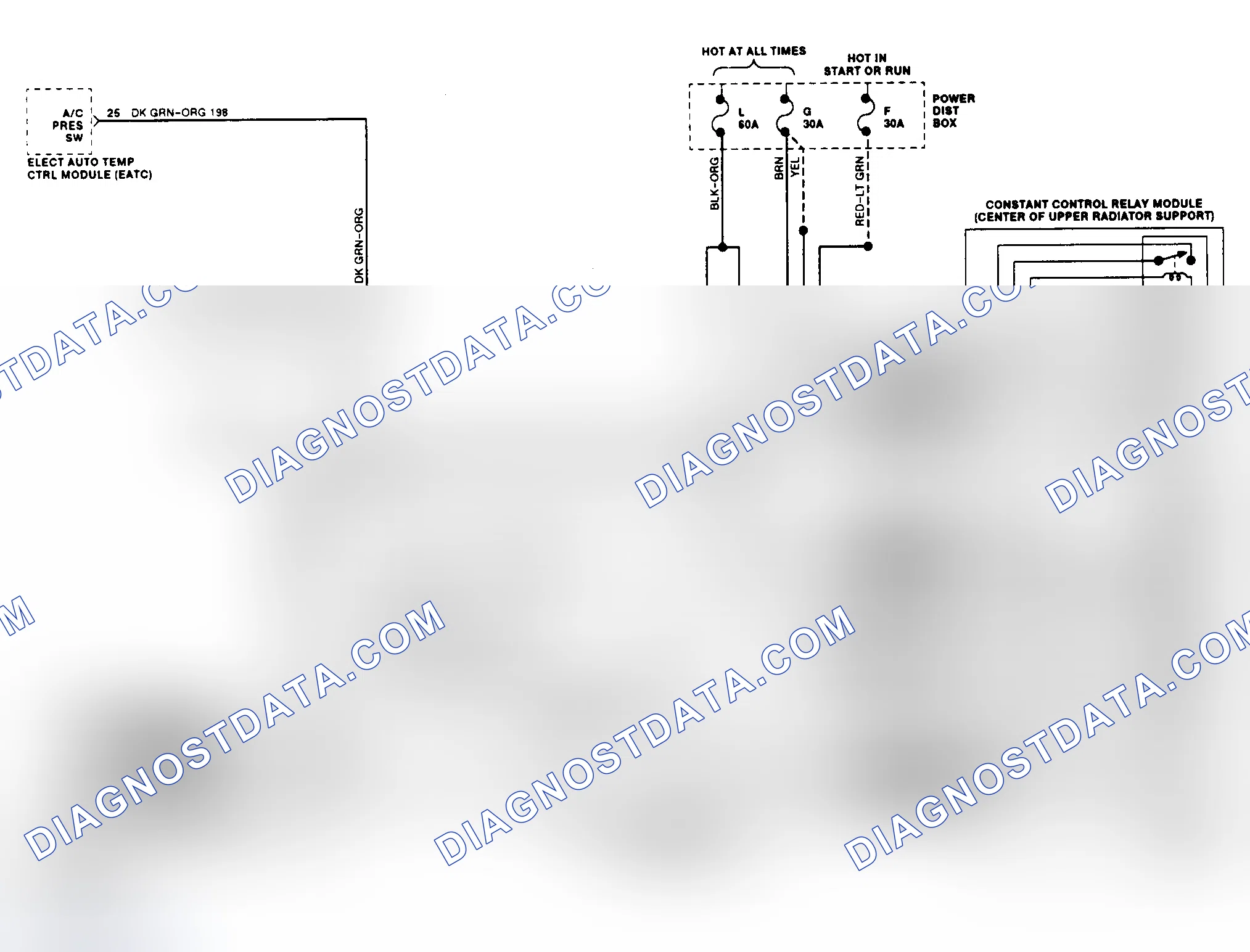 Scheme 2: Electric Cooling Fan Wiring Diagram (Continental 3.8L)