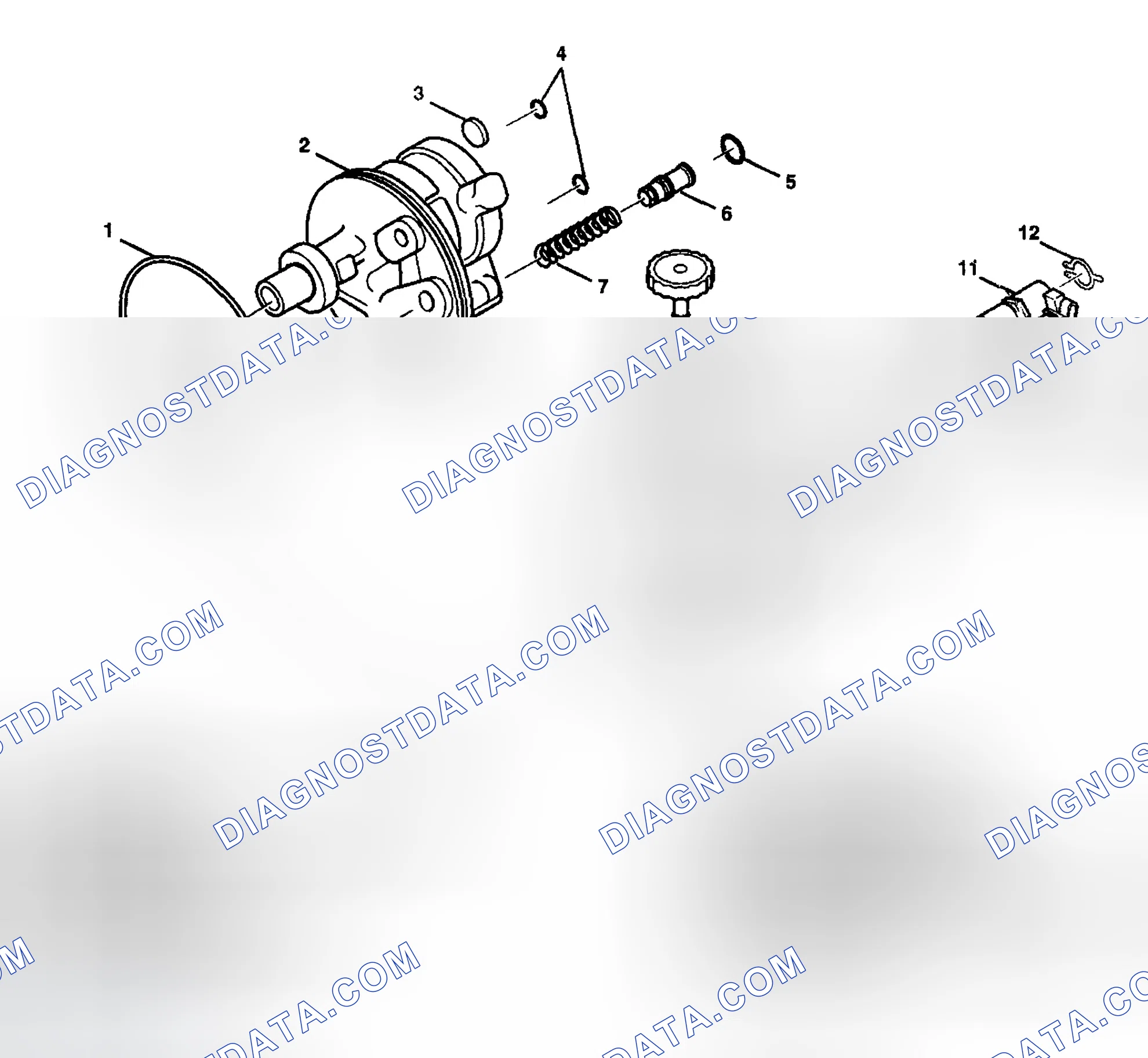 Scheme 5: Power Steering Pump Disassembled View (Regular)
