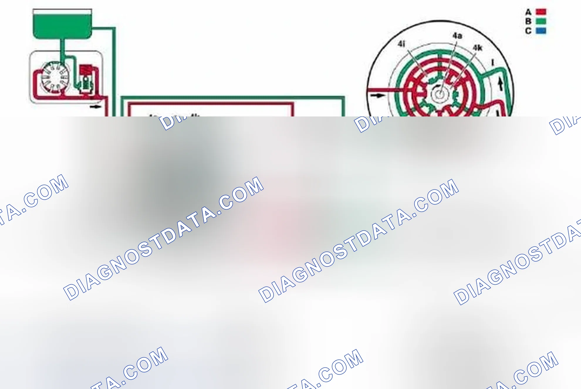 Scheme 43: Rack-And-Pinion Steering, Function Diagram (Illustrated On Model 220, Right Wheel Lock)