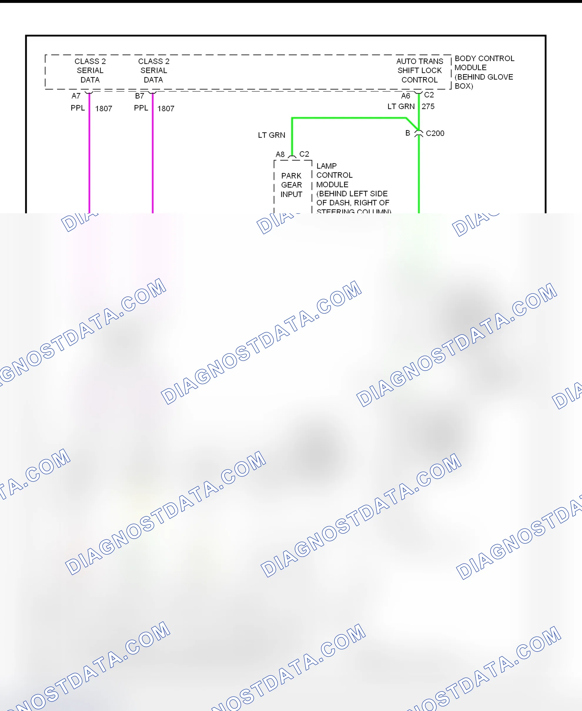 Fig. 39: Shift Interlock System Wiring Diagram (1999 Park Avenue)