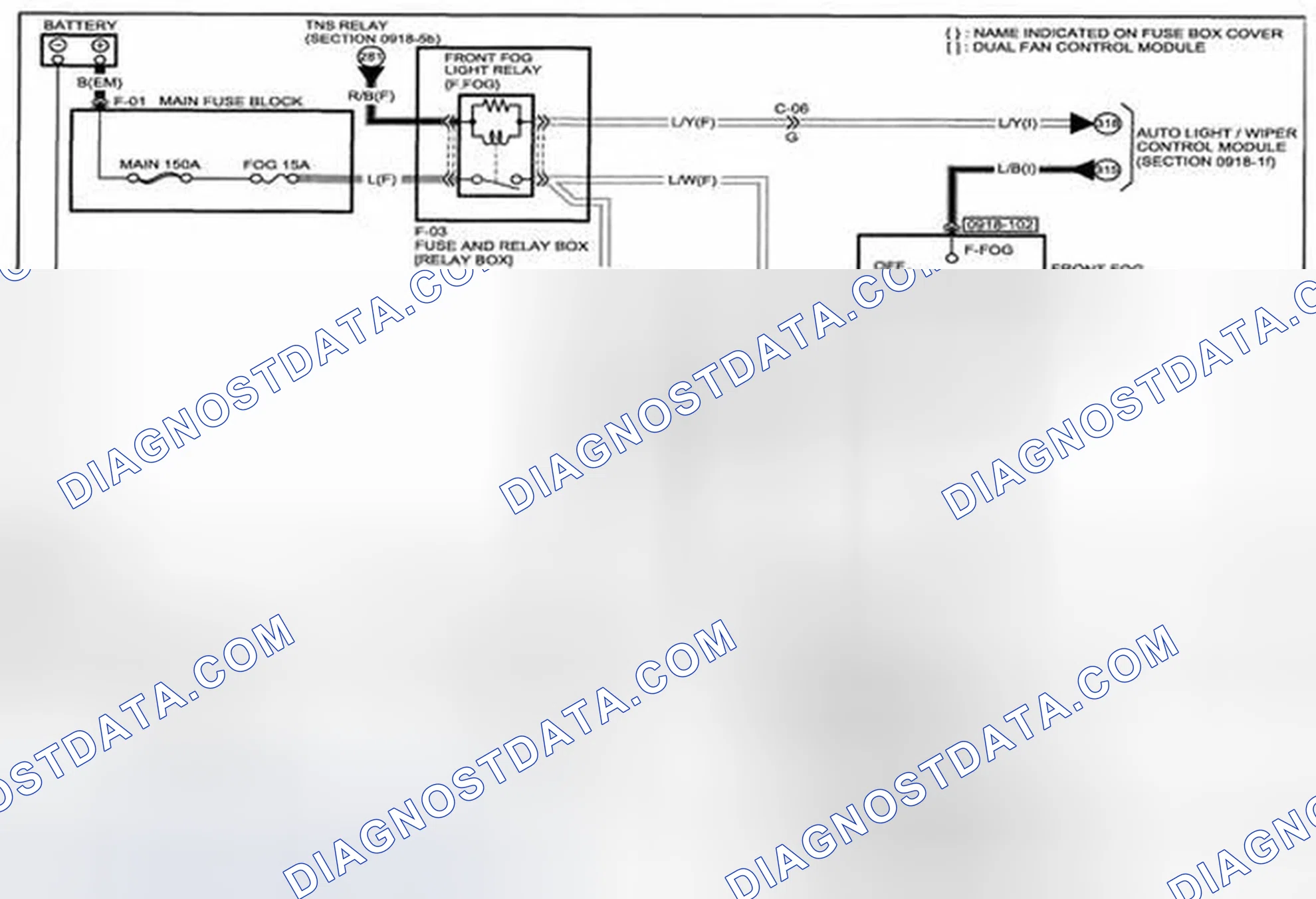 Scheme 254: Front Fog Light Wiring Diagram - 0918-3 (1 Of 2)