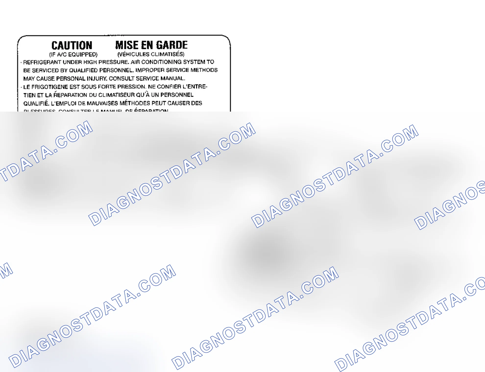 Scheme 23: Underhood A/C Specification Labels