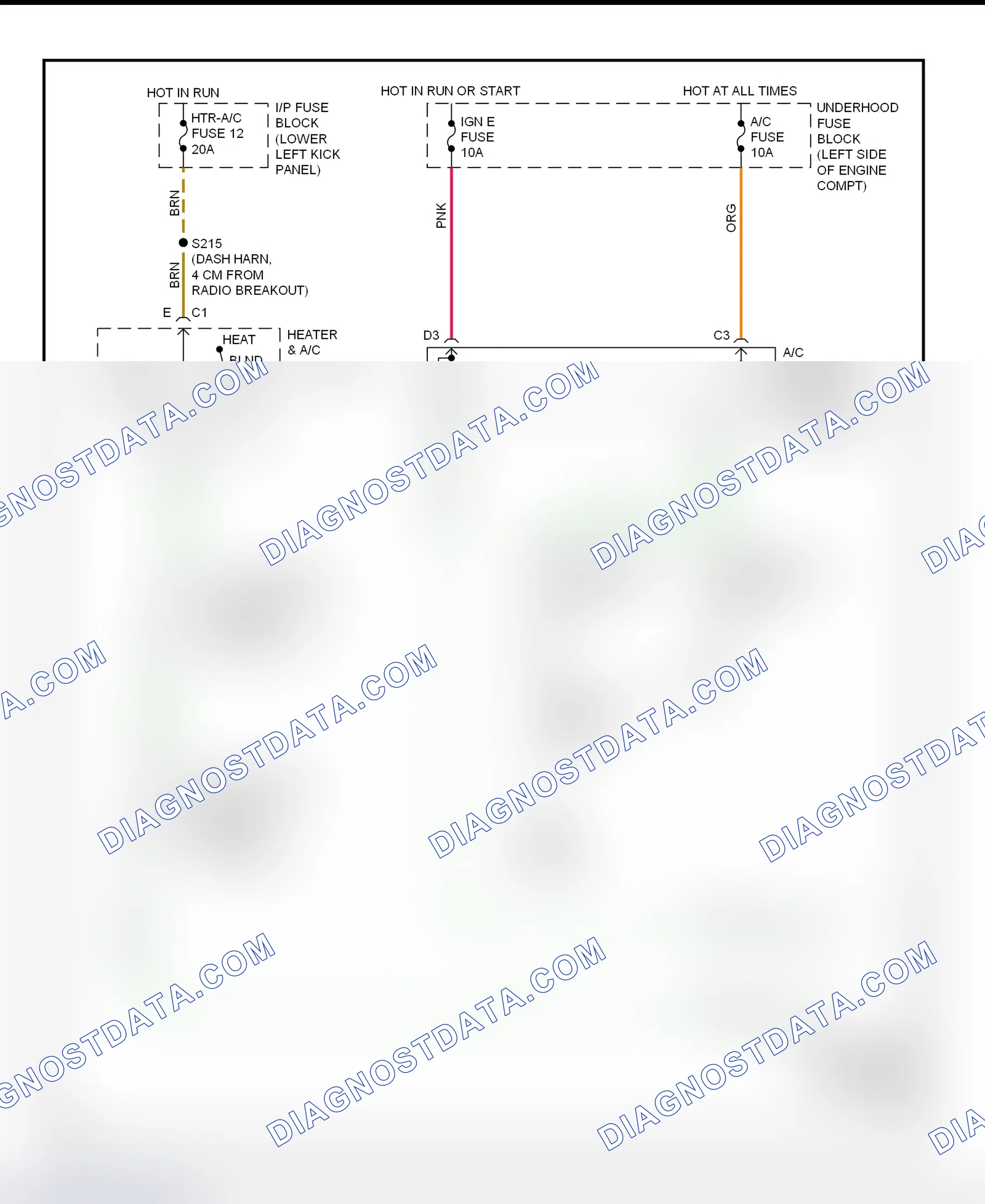 Scheme 59: A/C Compressor Clutch Control Circuit Wiring Diagram (2001 Express & Savana - Diesel Engine)