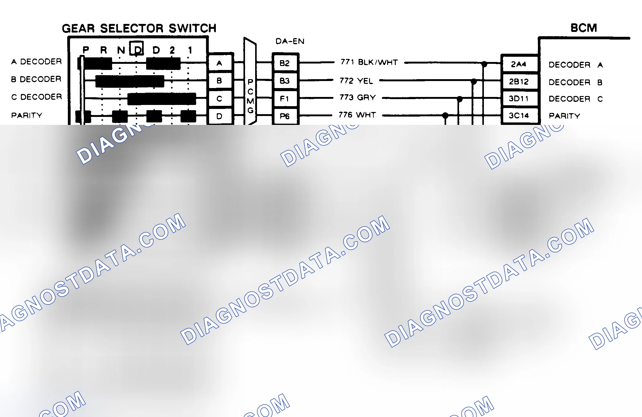 Scheme 106: CODE B127, GEAR SELECTOR SWITCH CIRCUIT