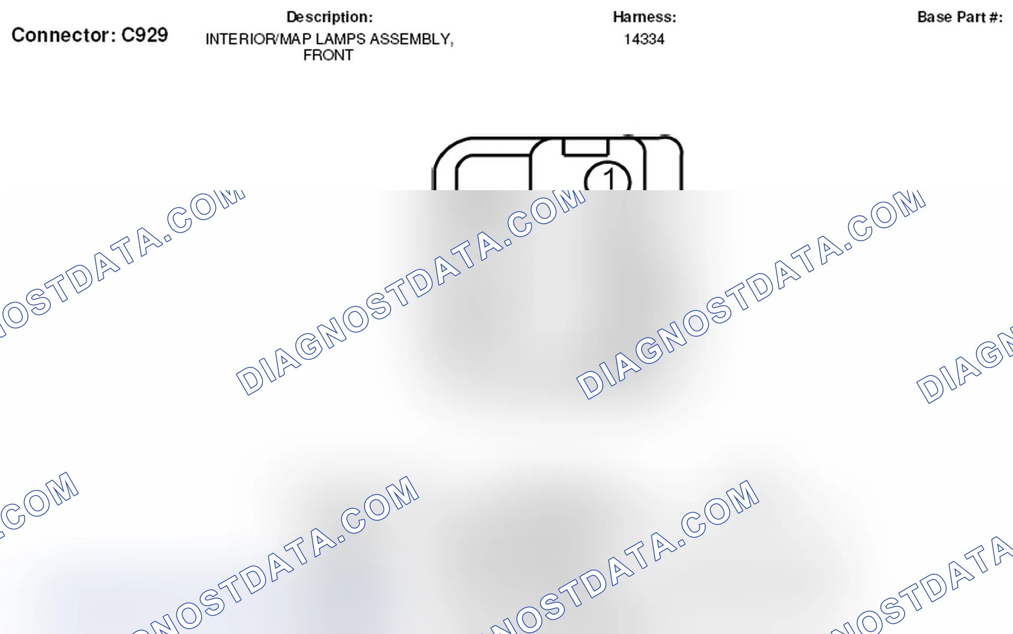 Scheme 251: Front Interior Lamp/ Map Lamp Assembly Connector End View (C929)