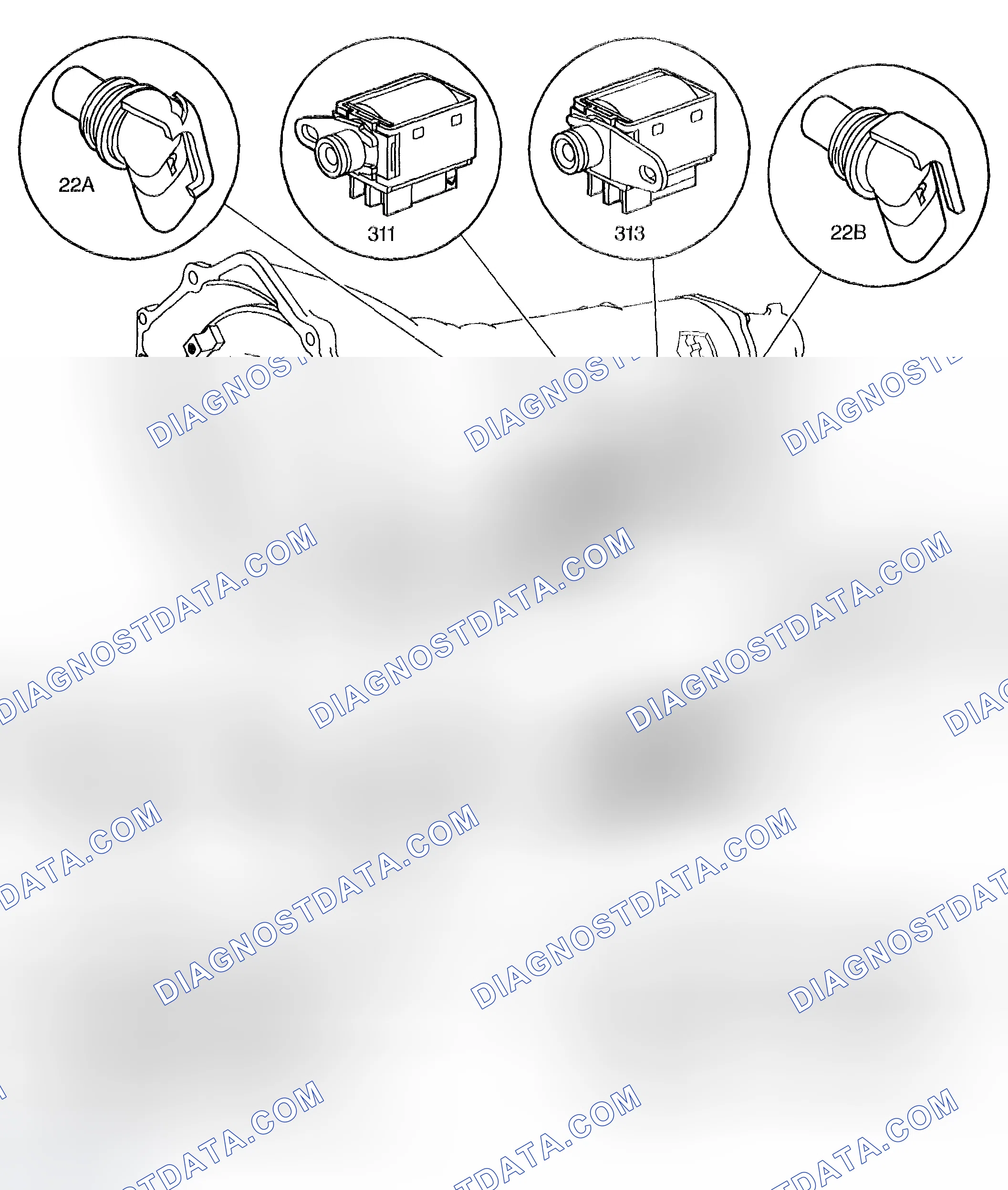 Scheme 801: Automatic Transmission Electronic Component Views