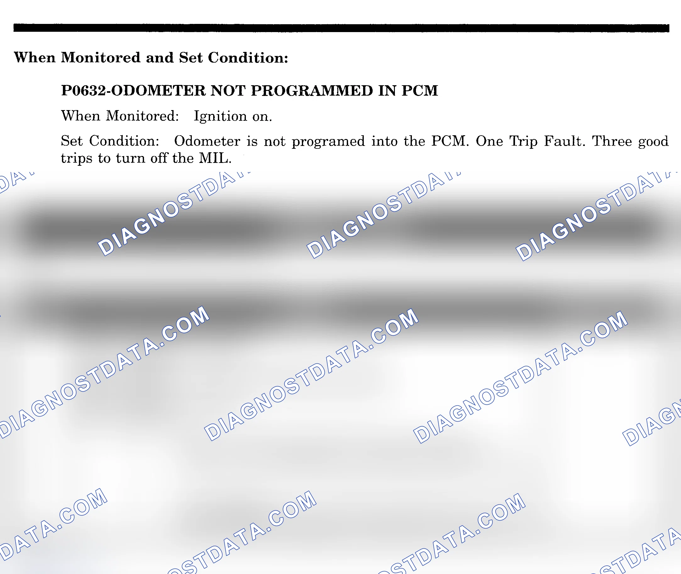 Scheme 637: DTC P0632: ODOMETER NOT PROGRAMMED IN PCM