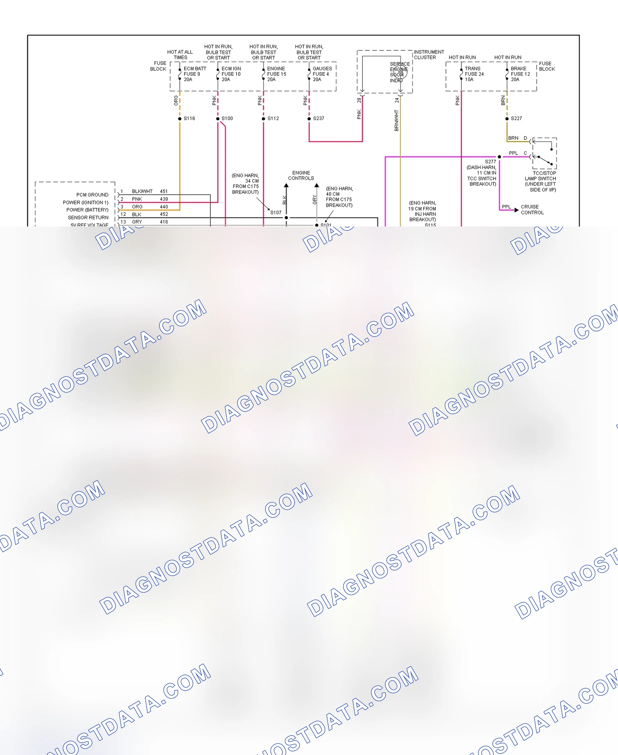 Scheme 46: 1996 "S" & "T" Series - 2.2L (Pickup & Sonoma) Wiring Diagram