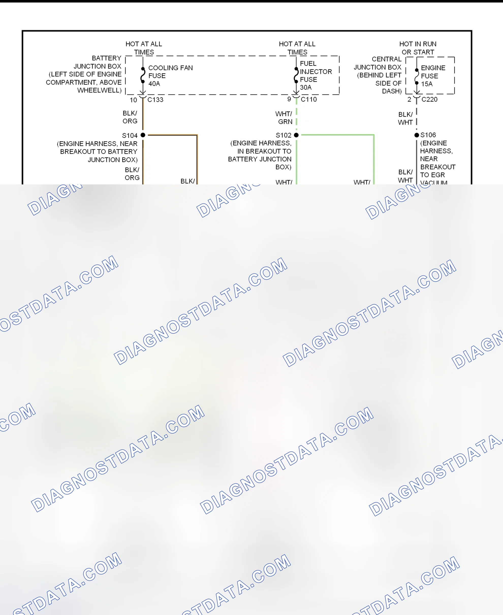 Scheme 32: Electric Cooling Fan Wiring Diagram (Escort & Escort ZX2)