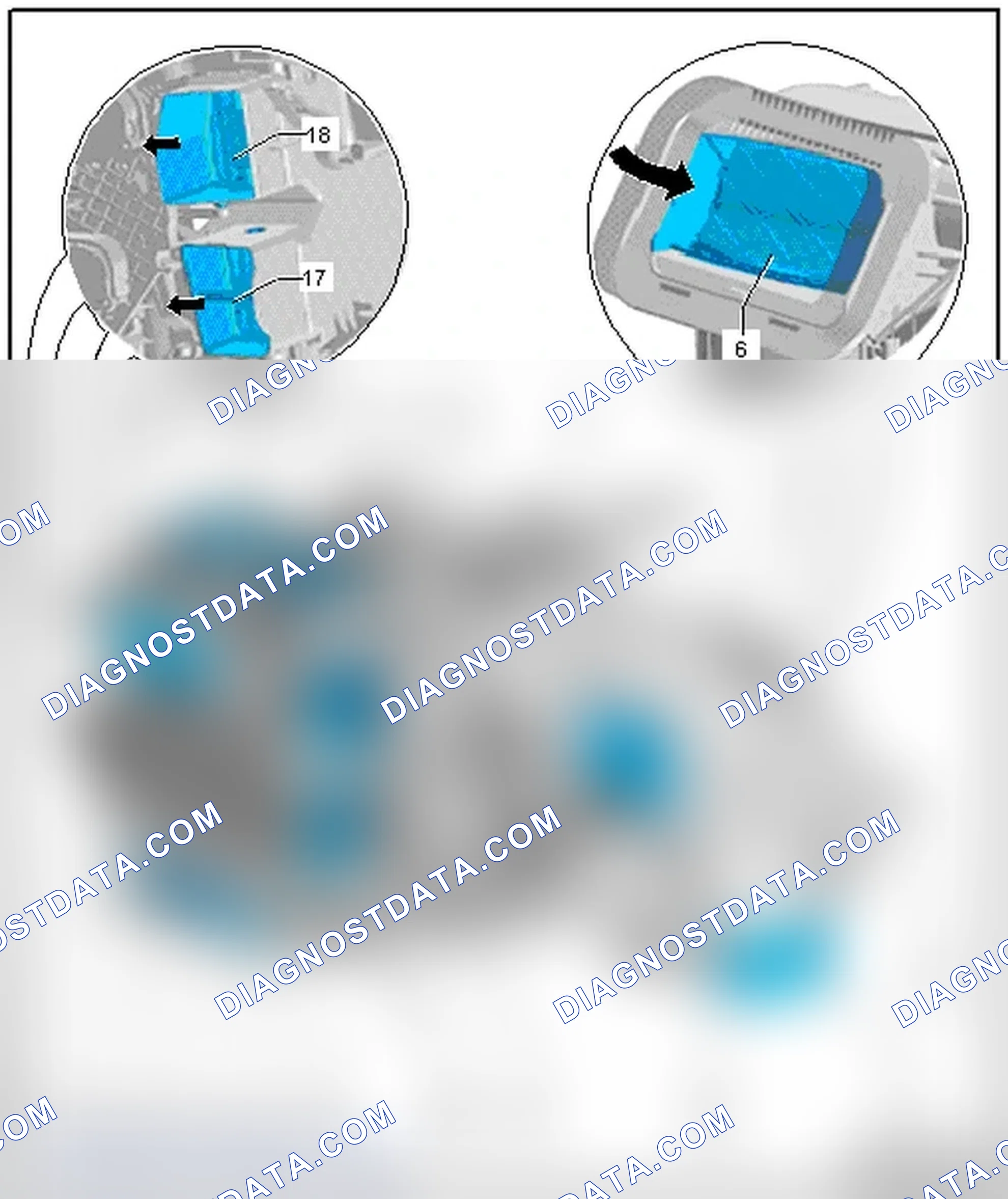 Scheme 334: A/C UNIT AIR INTAKE AND OUTLET OPENINGS OVERVIEW
