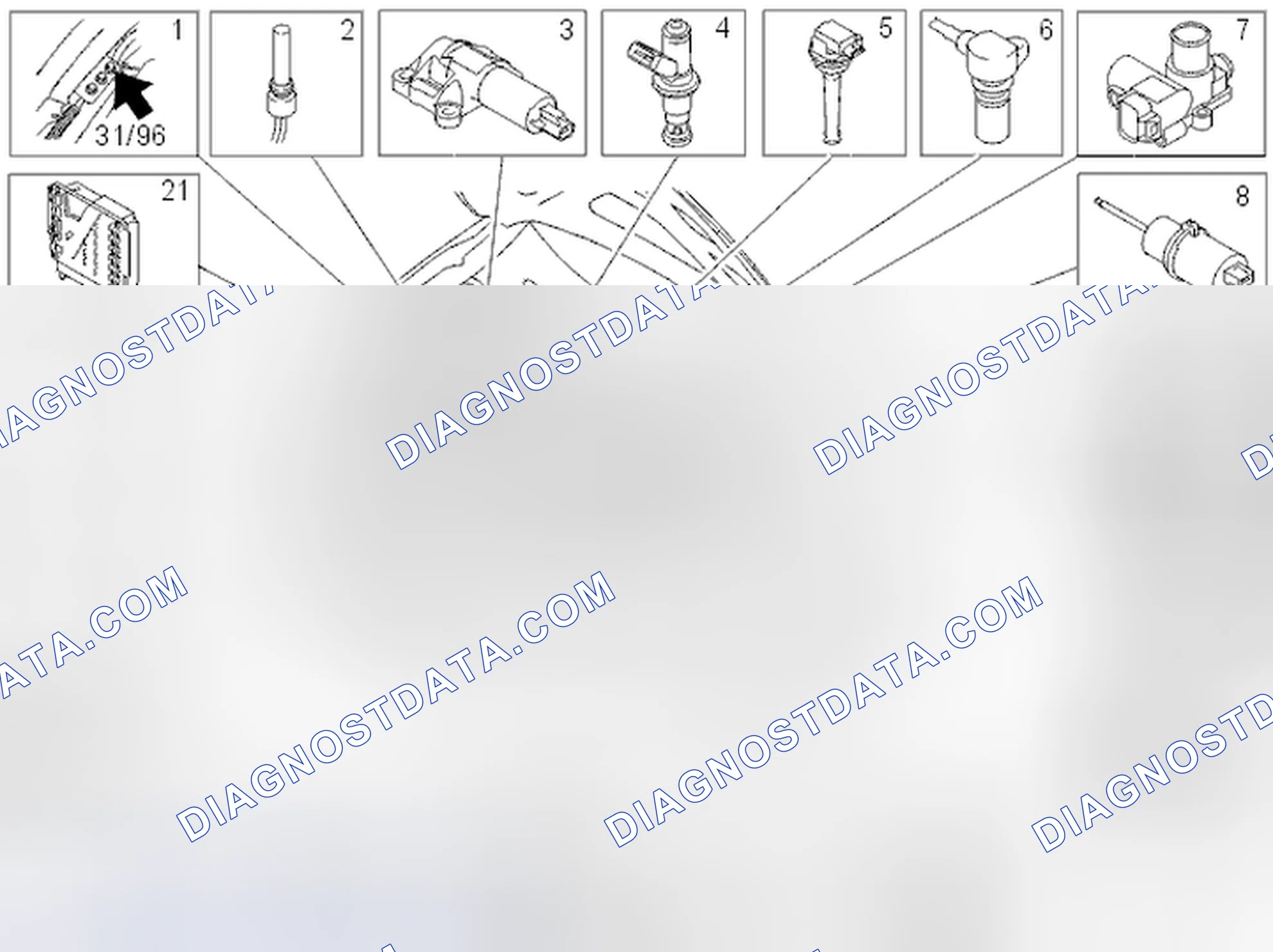 Scheme 2: Component location (B5244S; 2001-2006)