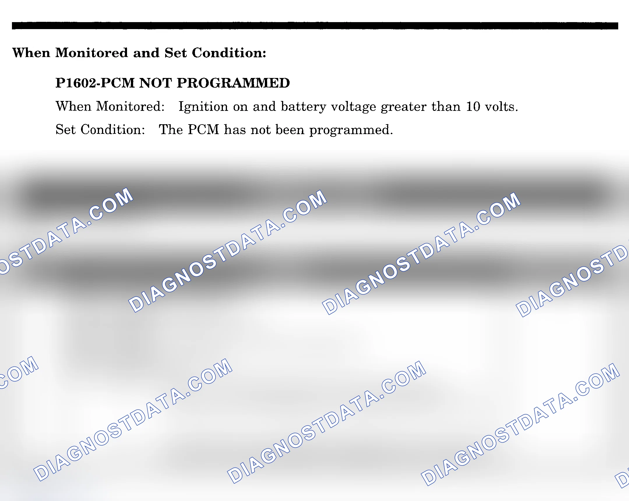 Scheme 668: DTC P1602: PCM NOT PROGRAMMED