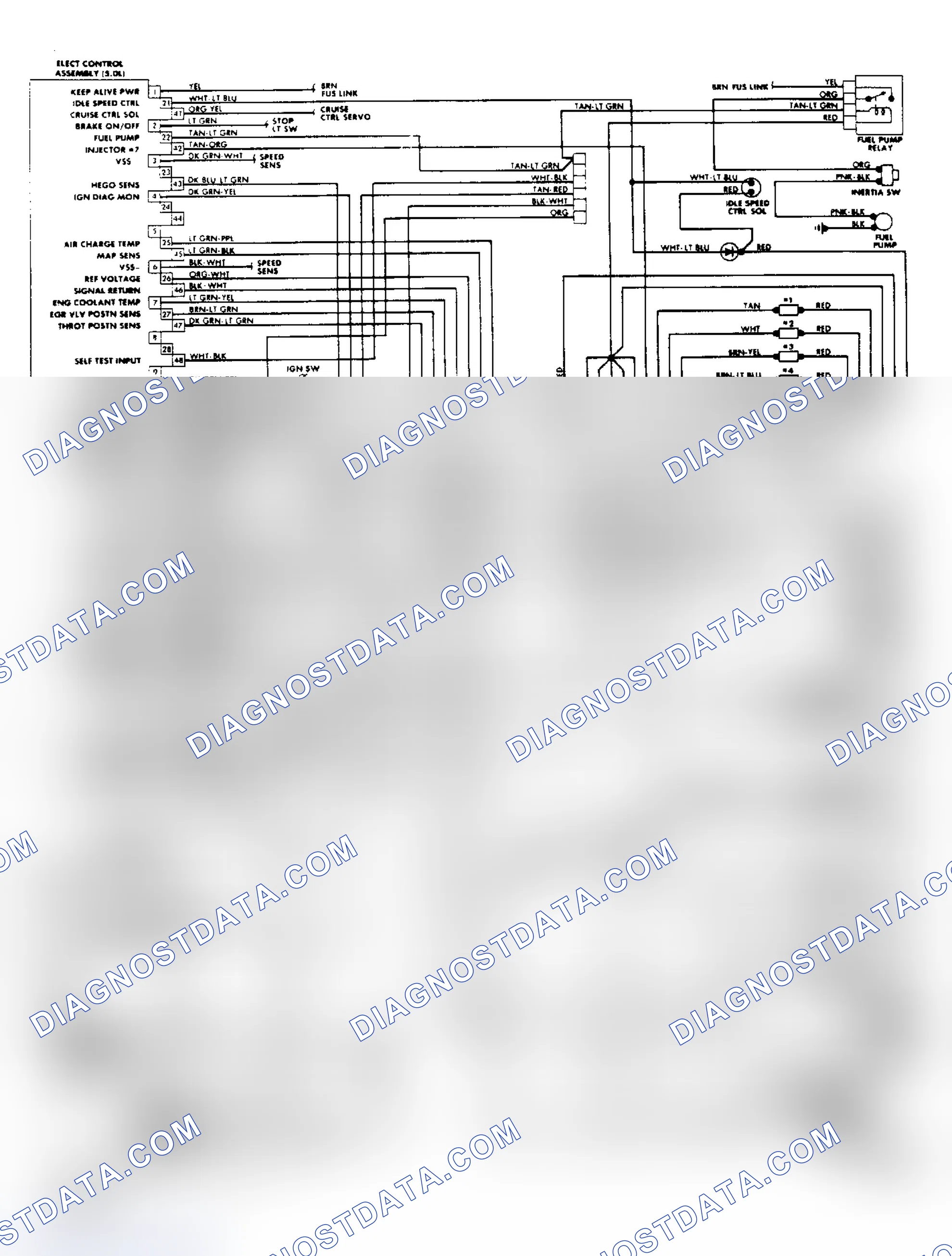 Scheme 70: 5.0L SEFI EEC-IV Wiring Dia. (Crown Victoria & Grand Marquis)