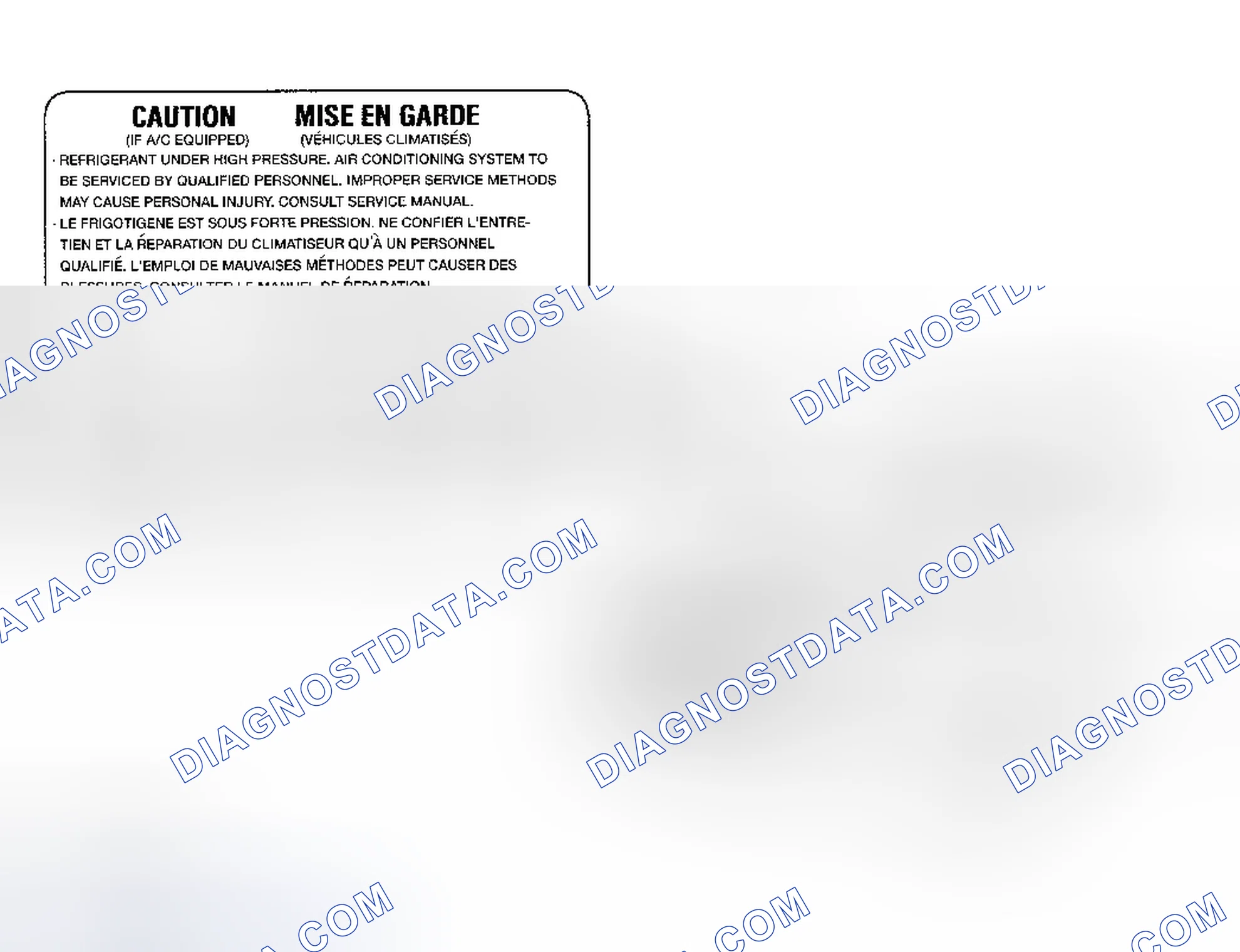 Scheme 22: Underhood A/C Specification Labels