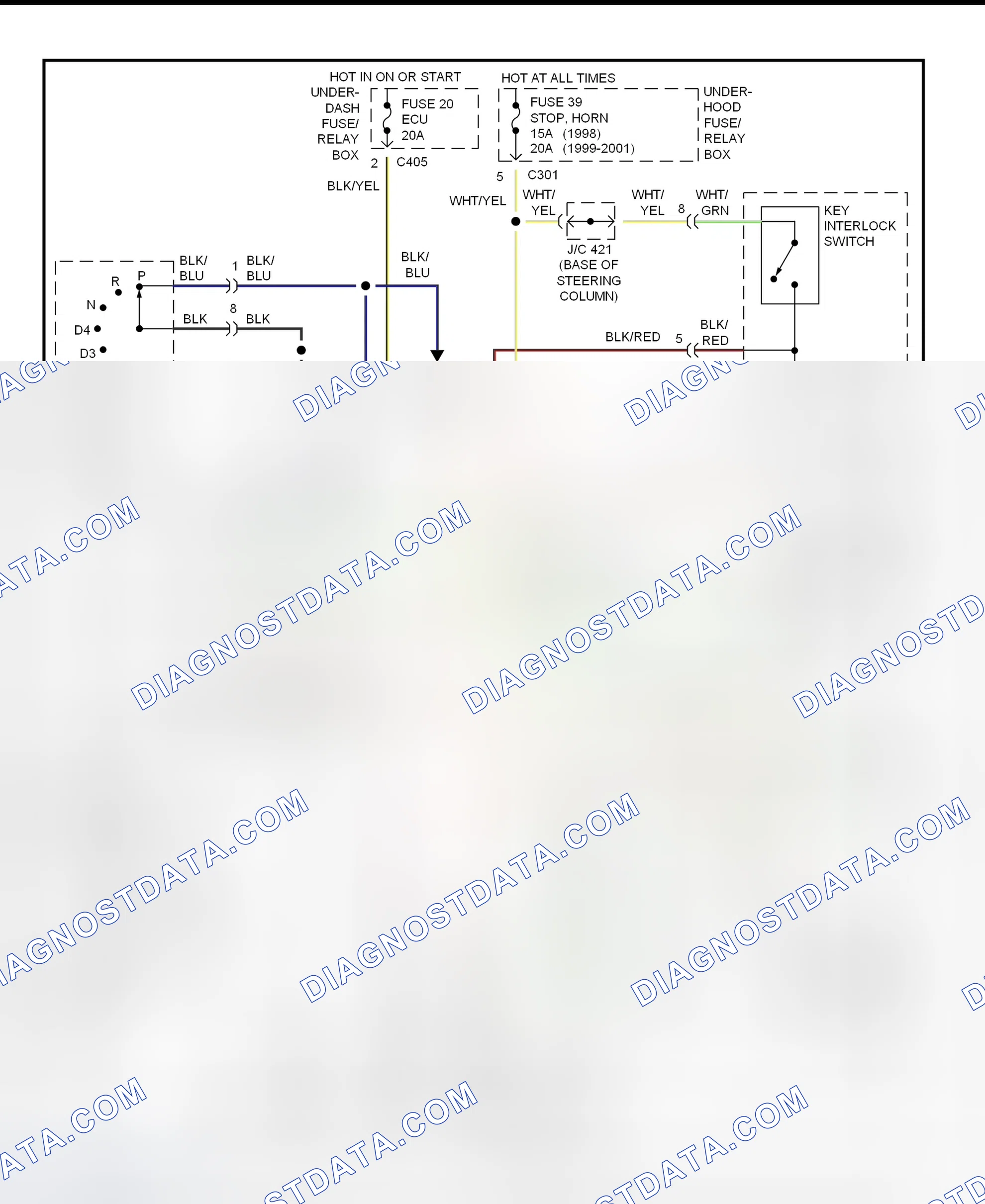 Scheme 120: Shift & Key Interlock System Wiring Schematic (1998 Acura 3.5RL)
