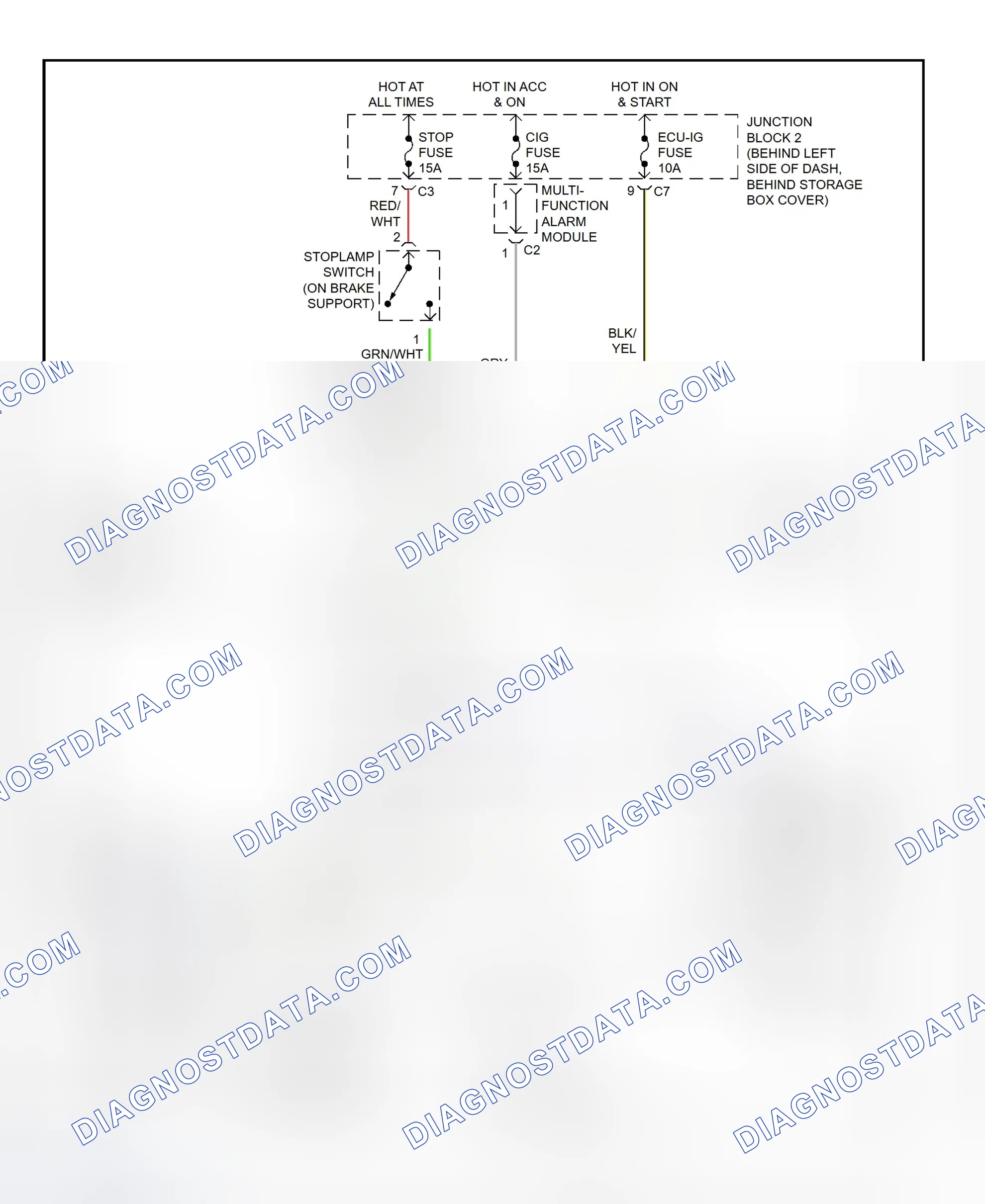 Scheme 38: Shift Interlock System Wiring Diagram (1998 Prizm)