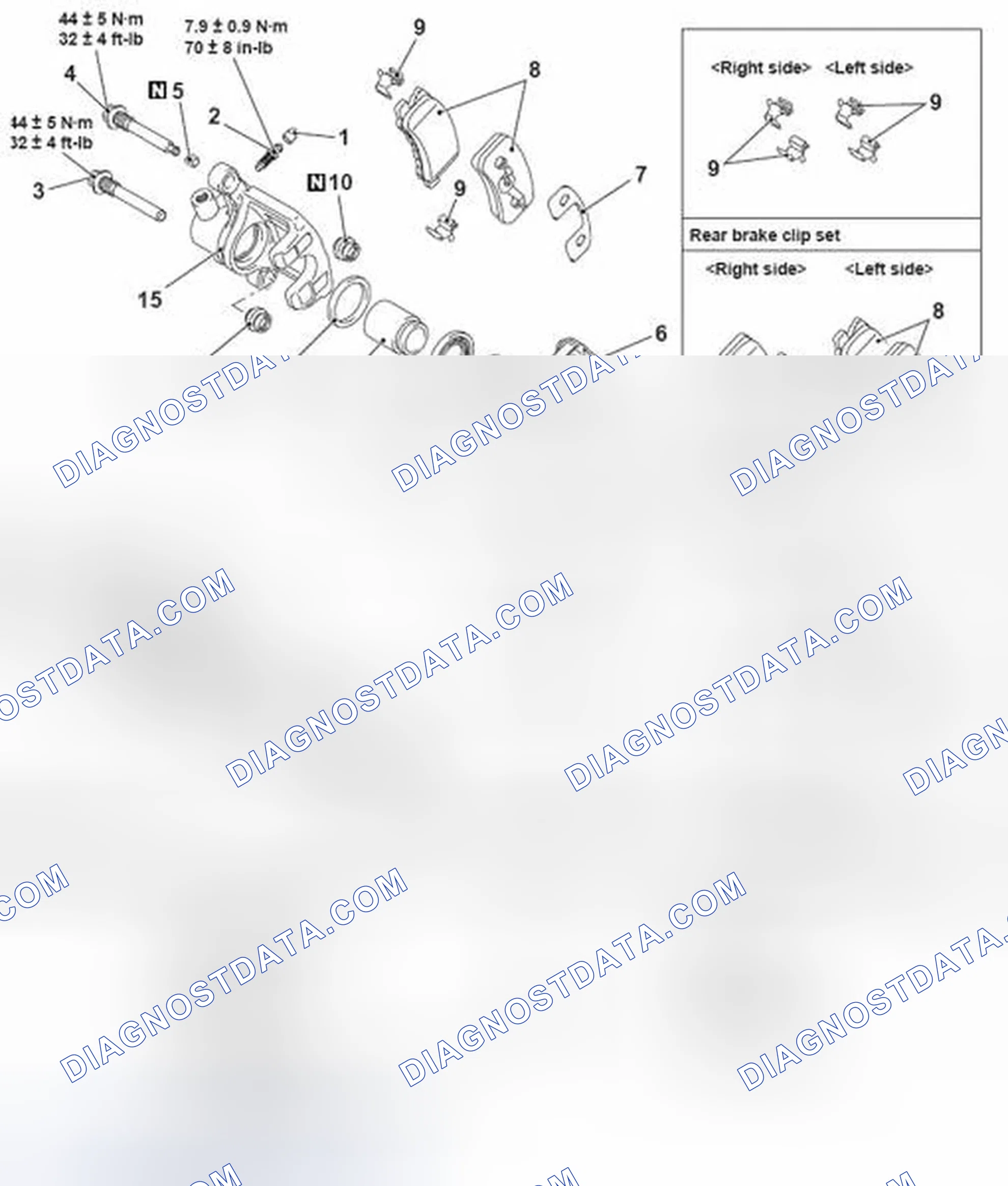 Scheme 32: DISASSEMBLY AND ASSEMBLY - 16-INCH REAR DISC BRAKE (EXCEPT RALLIART)